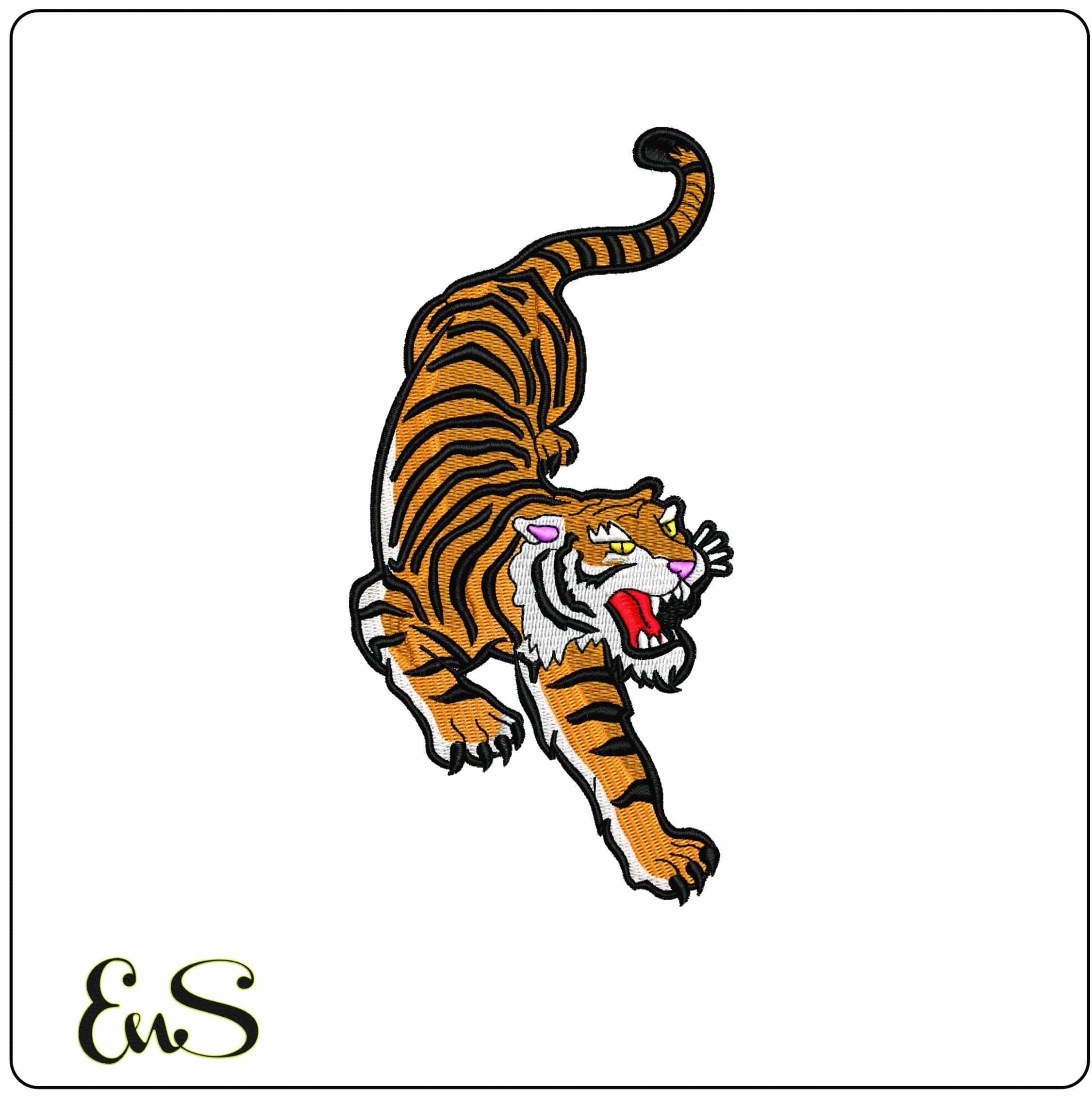 Bengal Tiger- Elegant embroidery design file - instant download