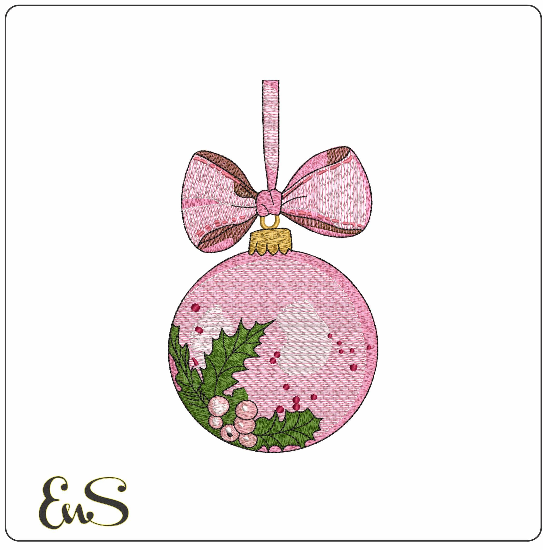 Christmas Bauble- Elegant embroidery design file - instant download