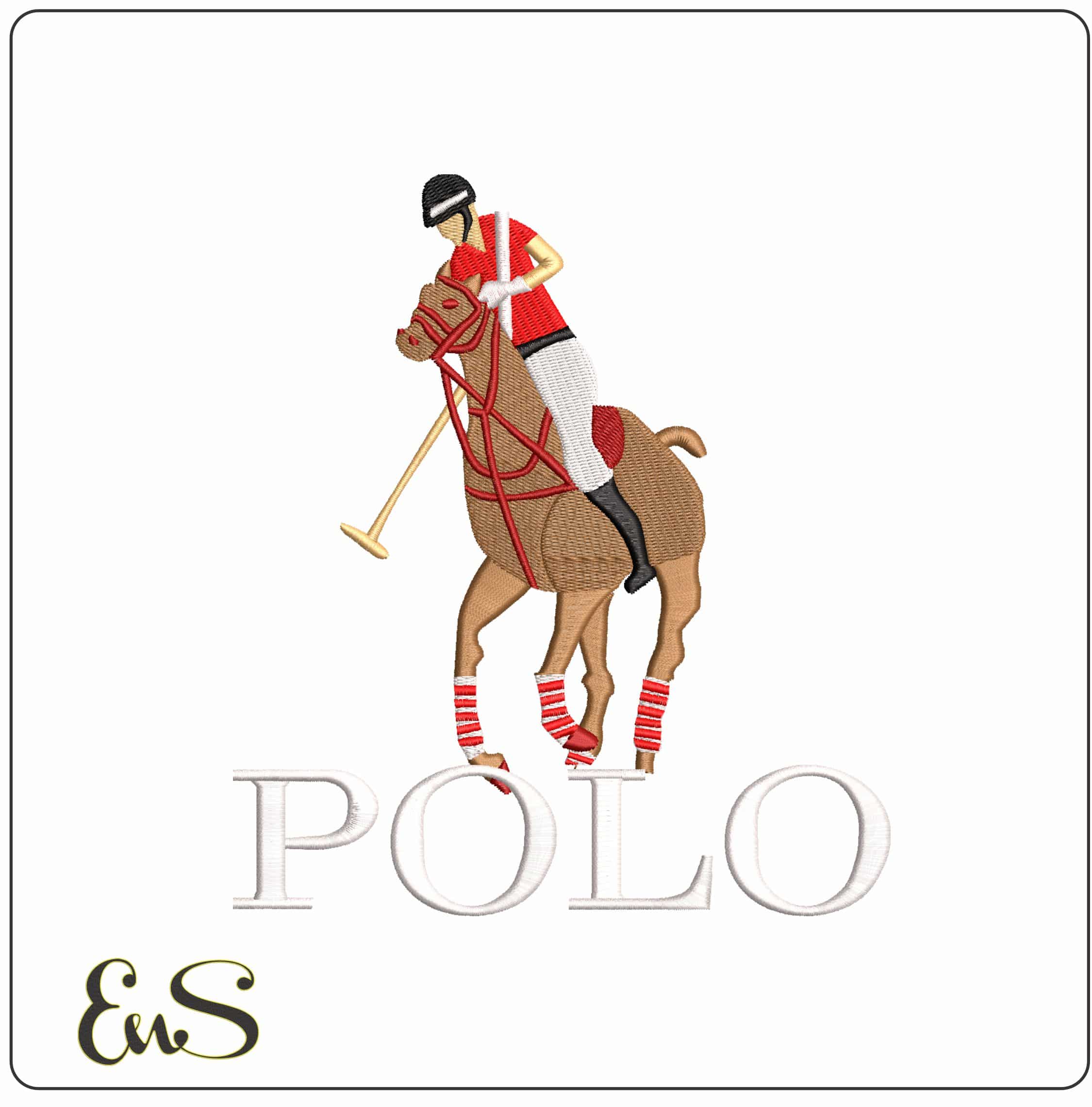 Color Polo Logo - Elegant embroidery design file - instant download