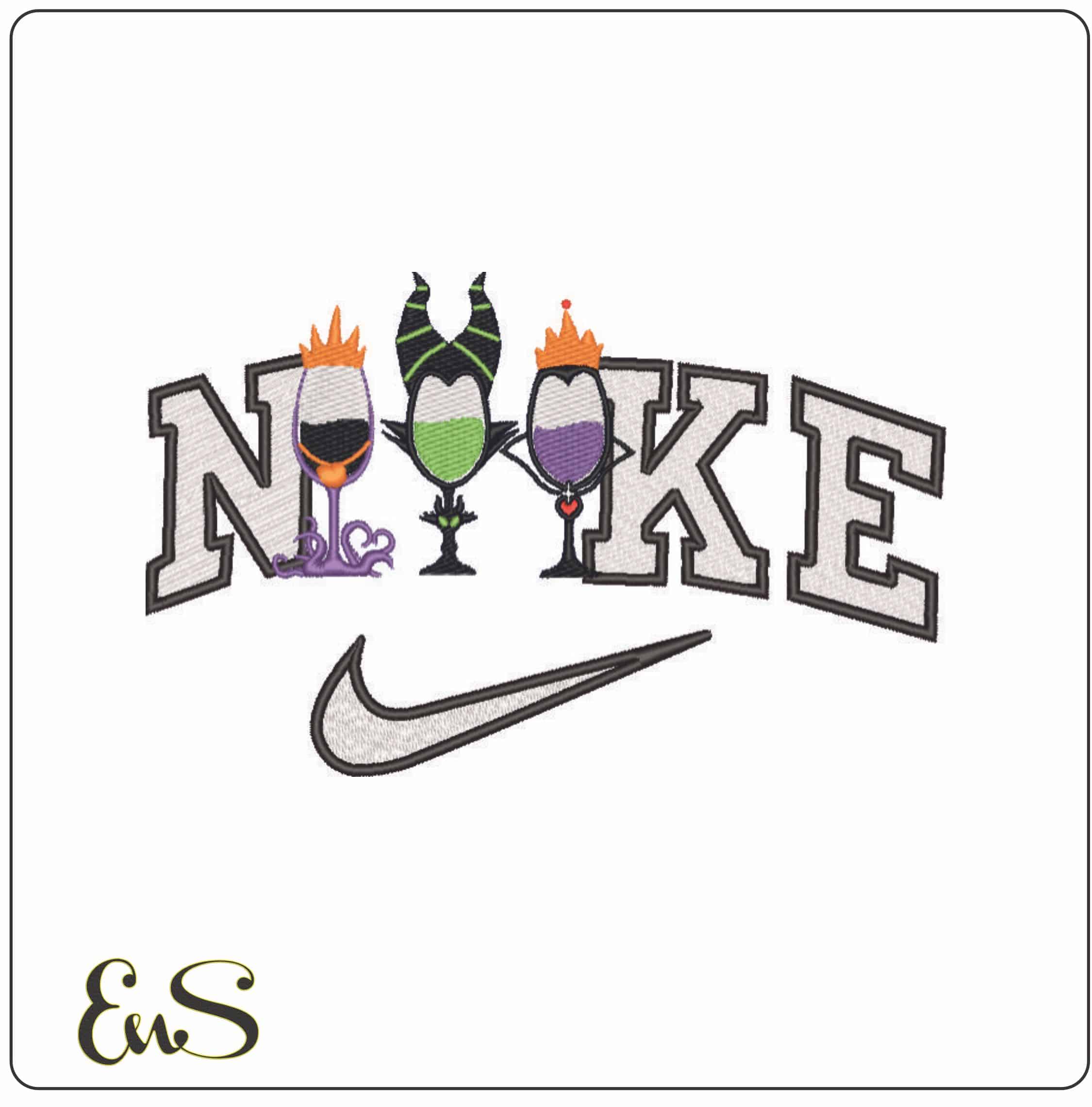 Nike Cheers Witches - Elegant embroidery design file - instant download
