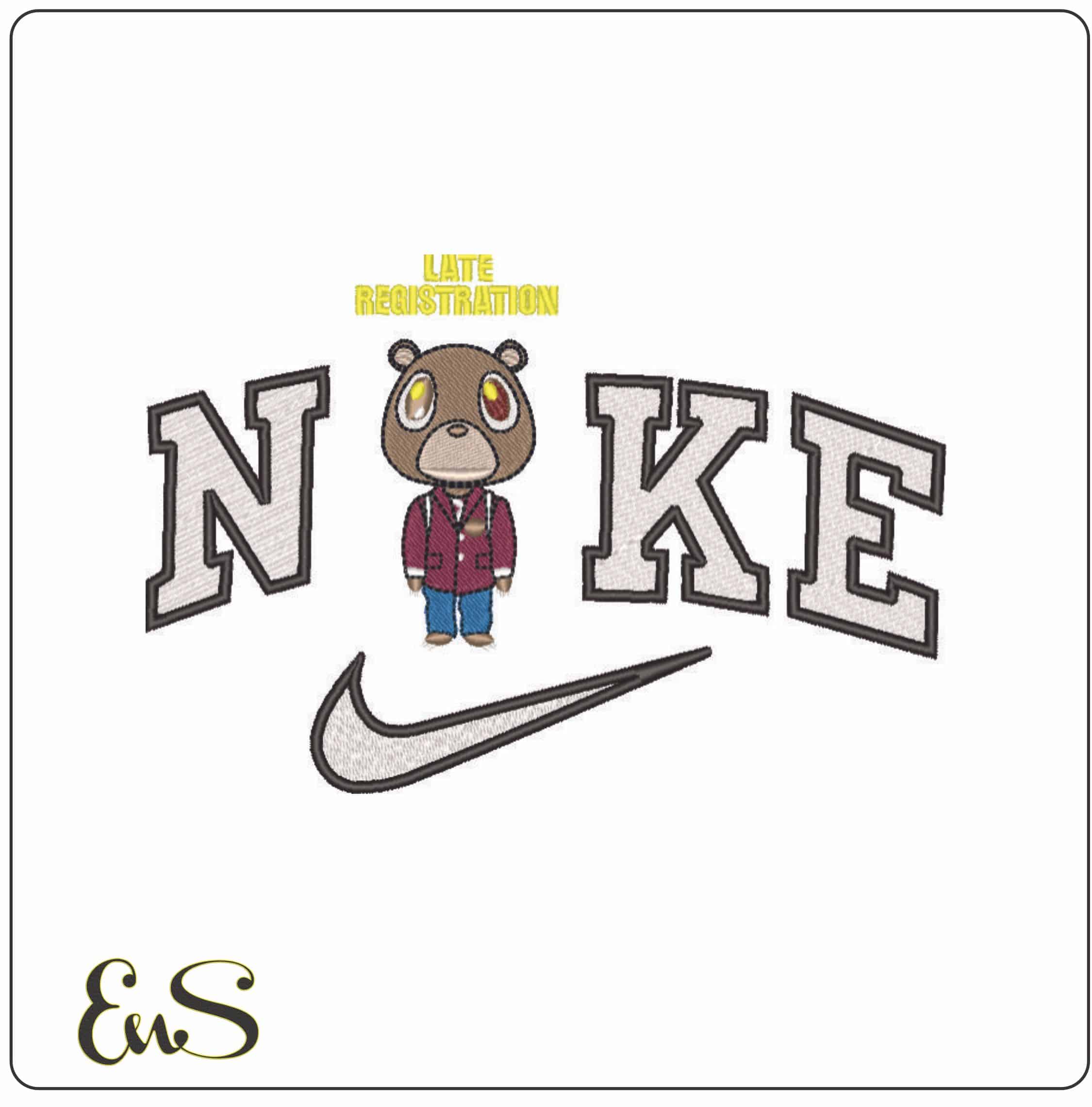 Nike Late Registration Kanye West Yeeze Designs - Elegant embroidery design file - instant download