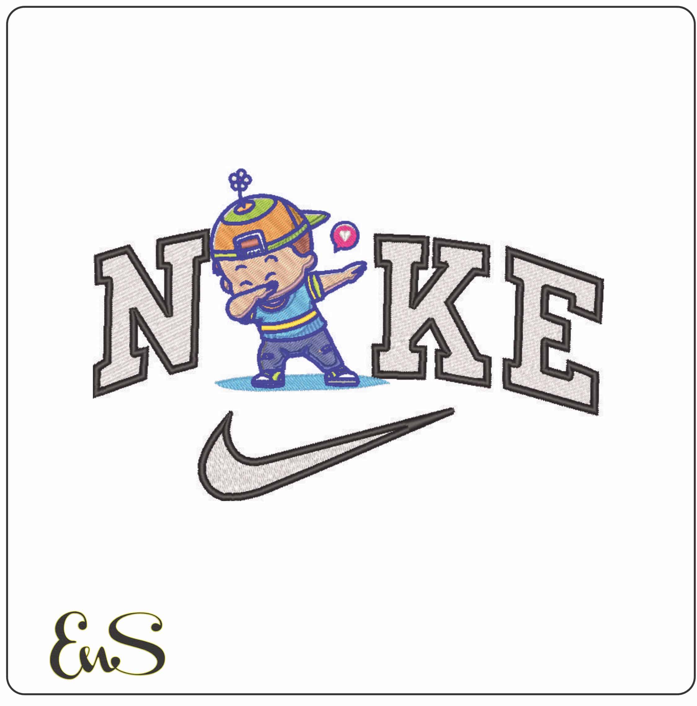 Nike Young Boy dabbing - Elegant embroidery design file - instant download