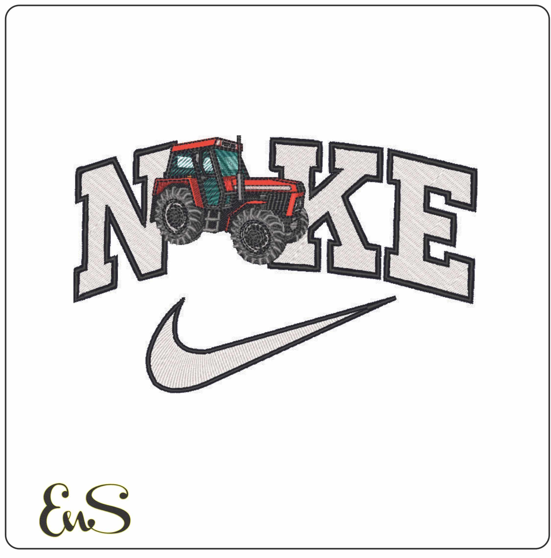 Nike Zetor Tractor - Elegant embroidery design file - instant download