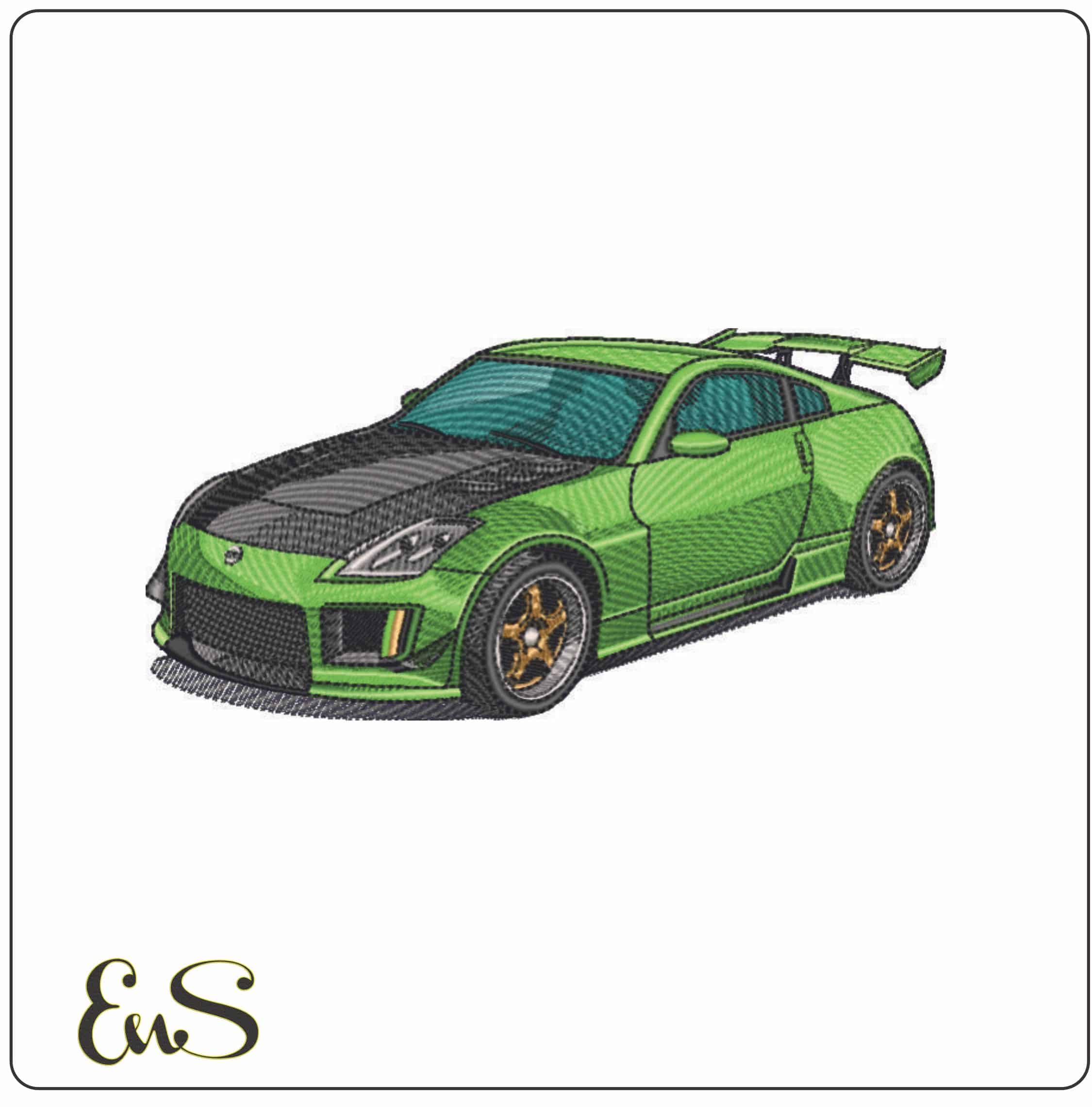 NISSAN 350 Z - Elegant embroidery design file - instant download