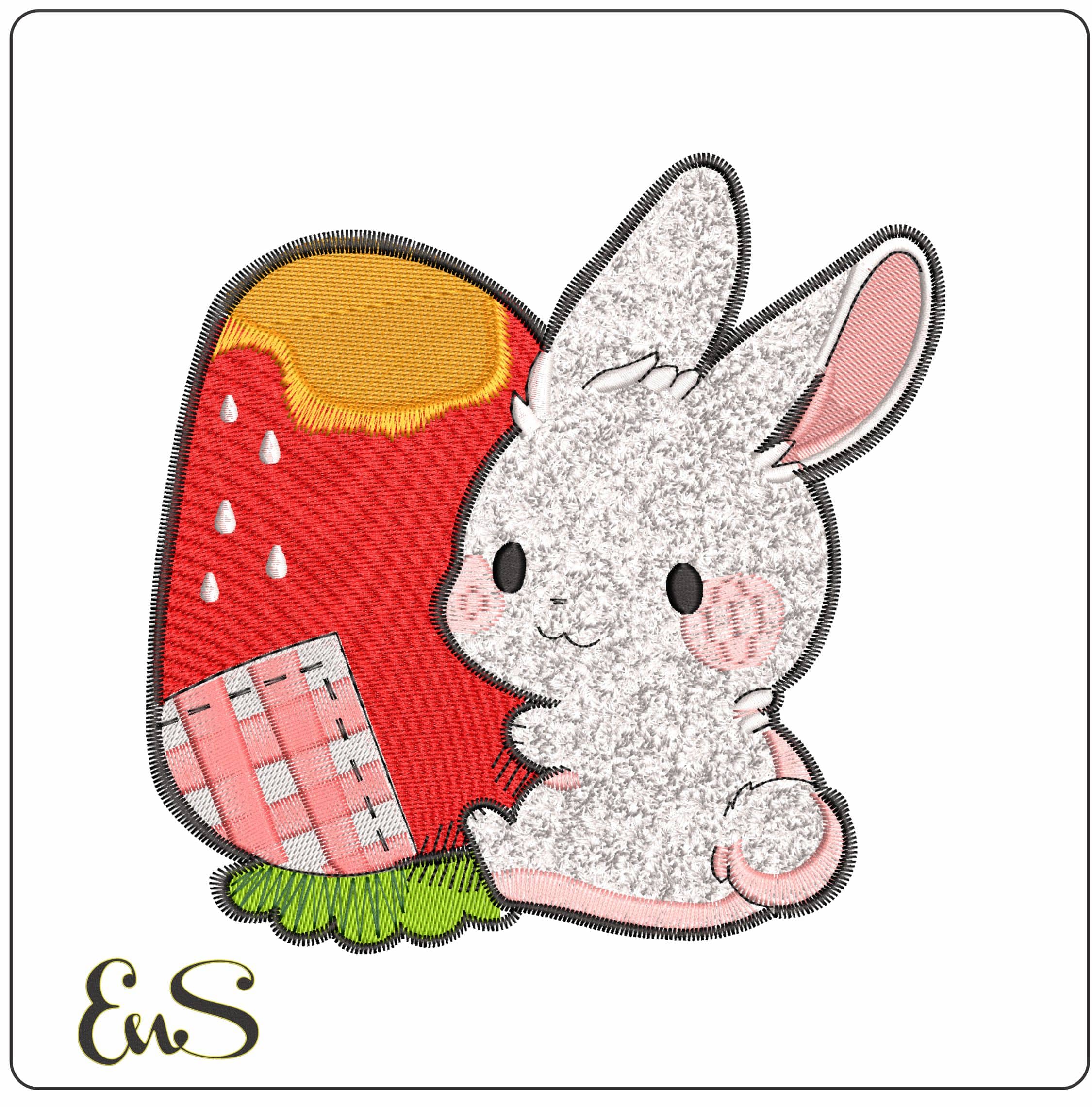 Fluufy Bunny - Elegant embroidery design file - instant download