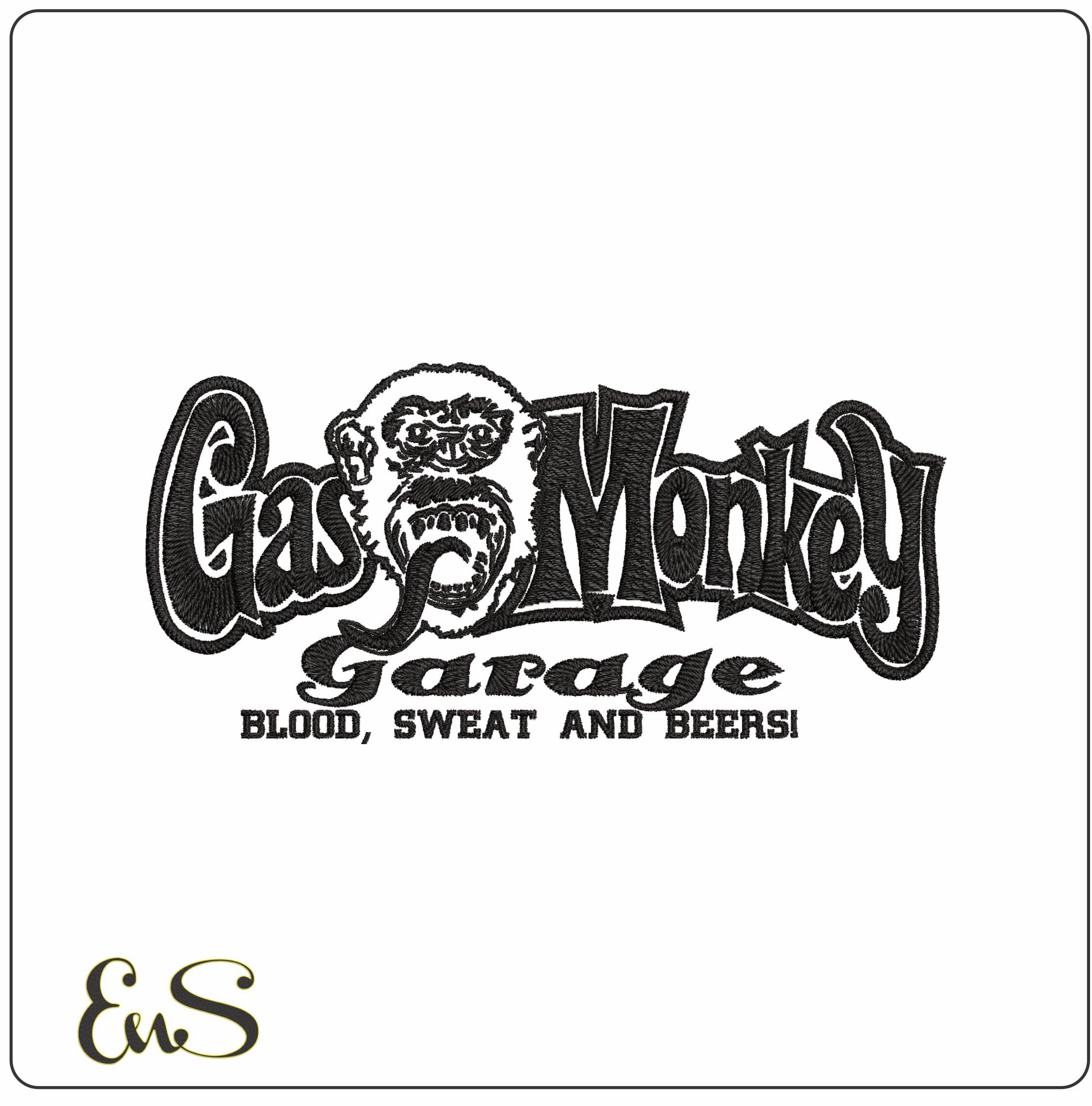 Gas Monkey Garage - Elegant embroidery design file - instant download