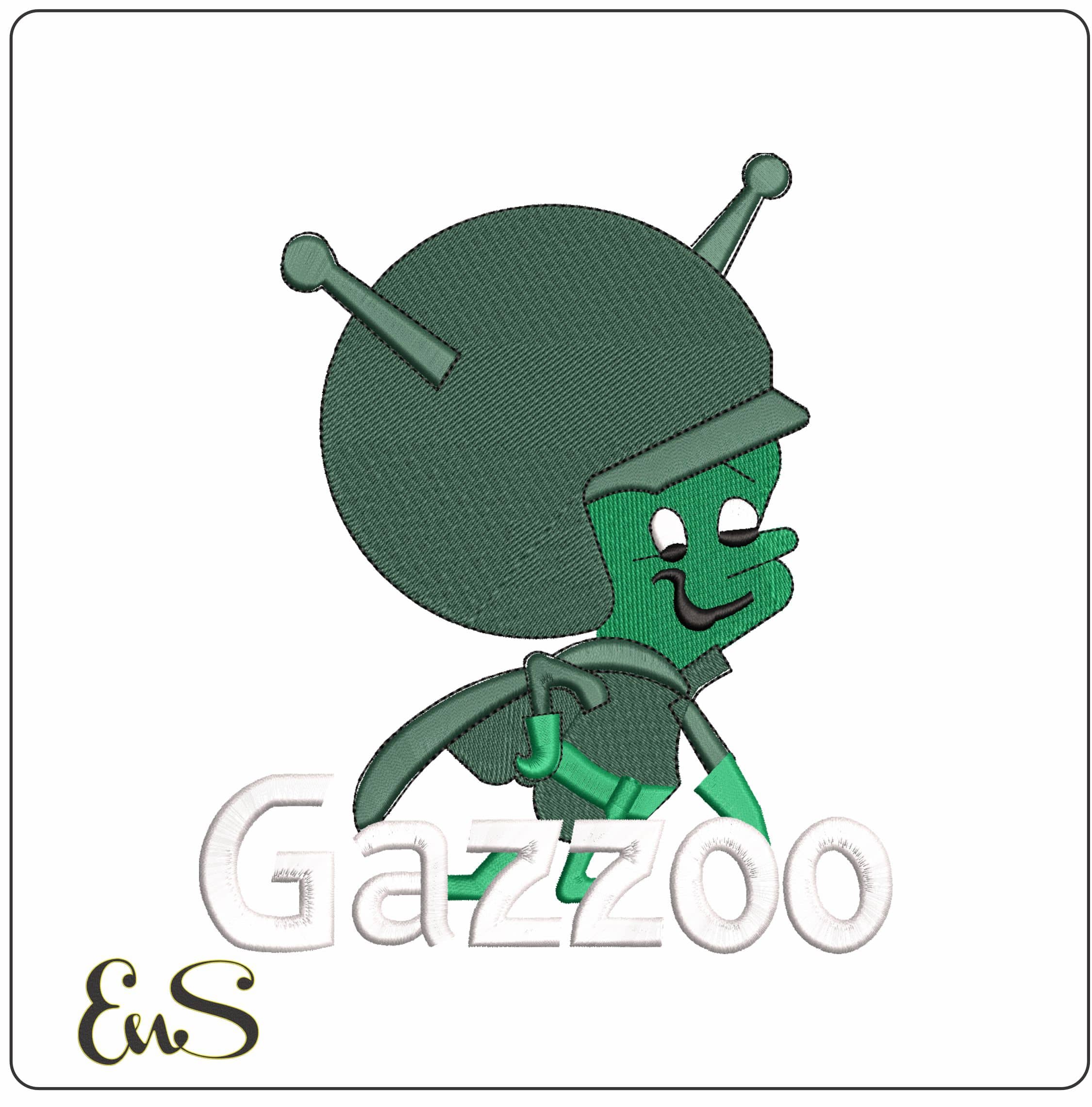 Gazzoo Alien - Elegant embroidery design file - instant download