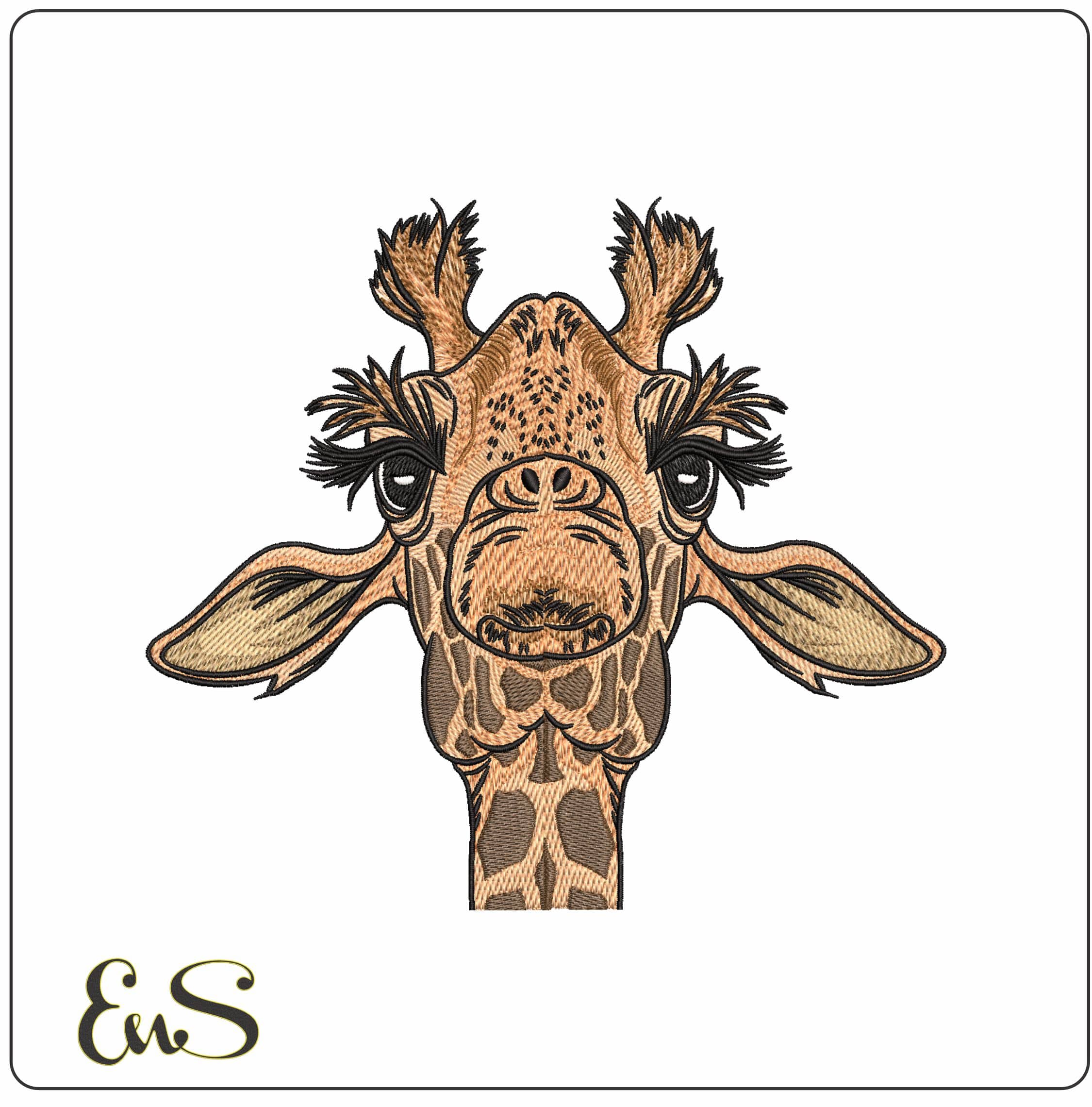 Giraffe Half double - Elegant embroidery design file - instant download