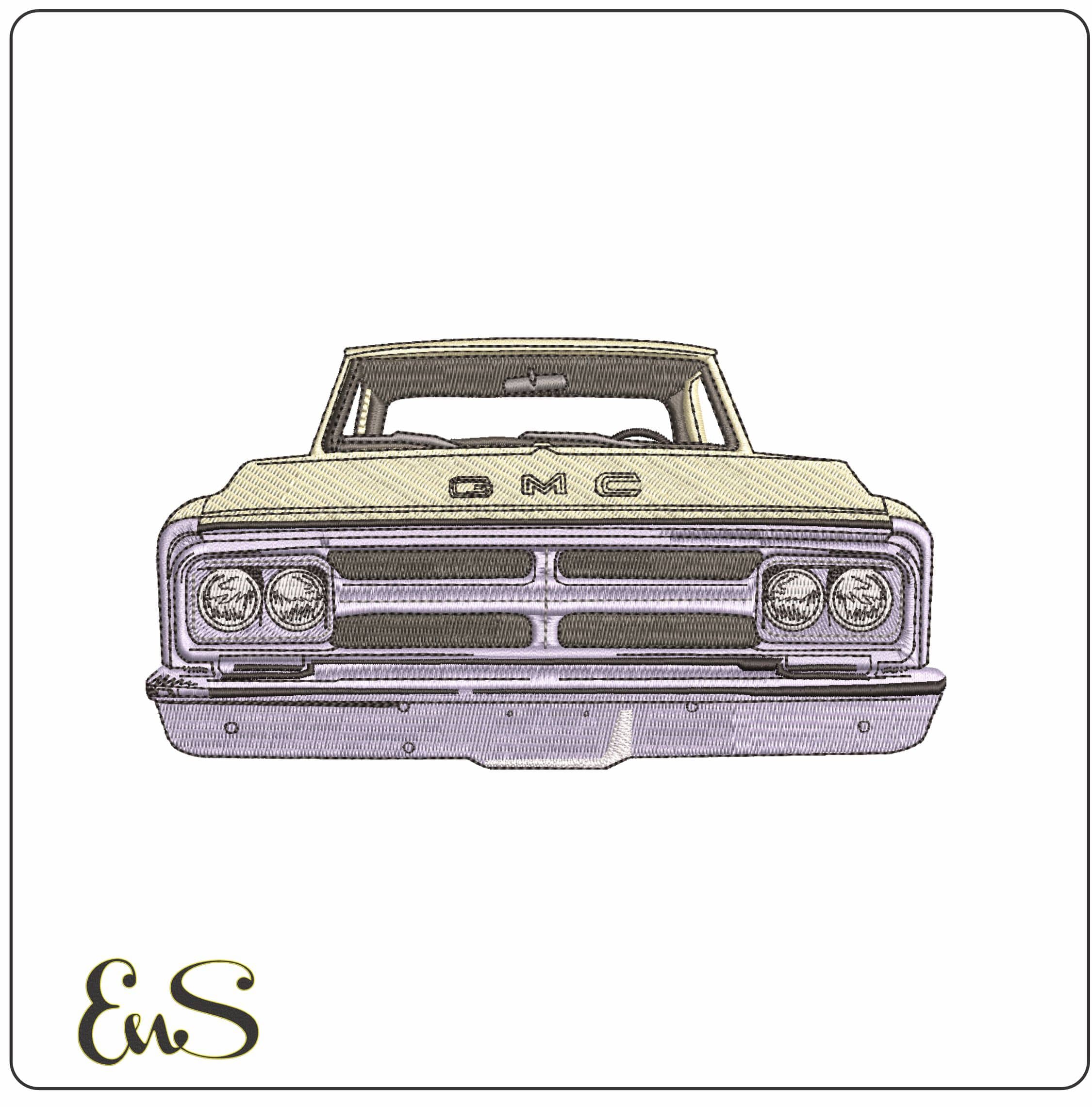 GMC Truck - Elegant embroidery design file - instant download