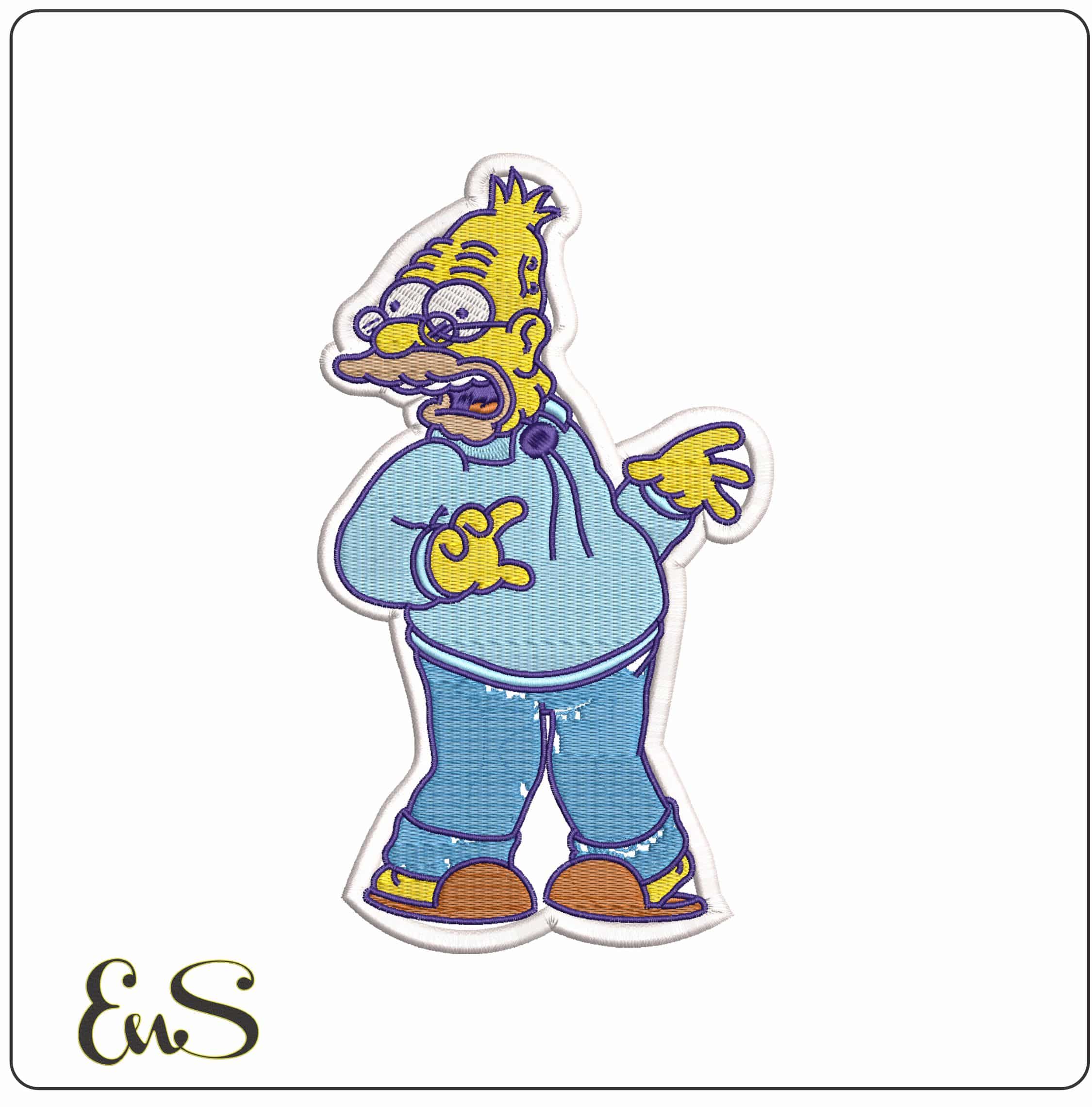 Grandpa Simpson The Simpsons - Elegant embroidery design file - instant download