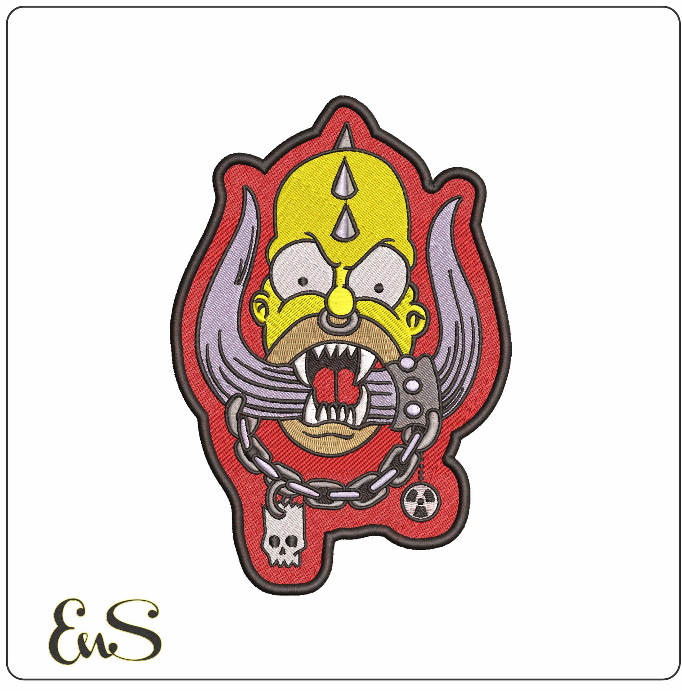 Homer Simpson Snaggletooth The Simpsons- Elegant embroidery design file - instant download