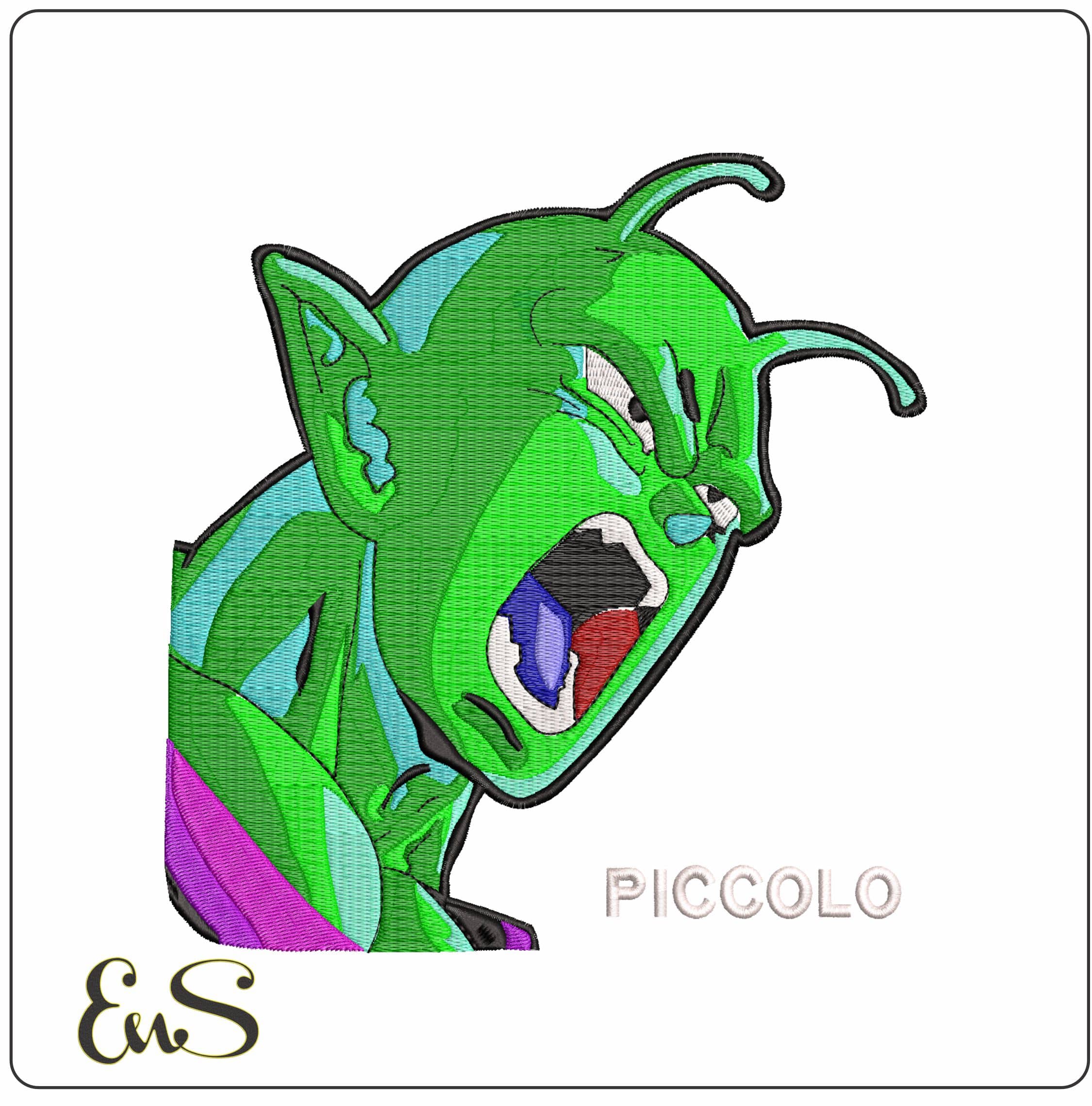 King Piccolo Head Roaring Anime- Elegant embroidery design file - instant download