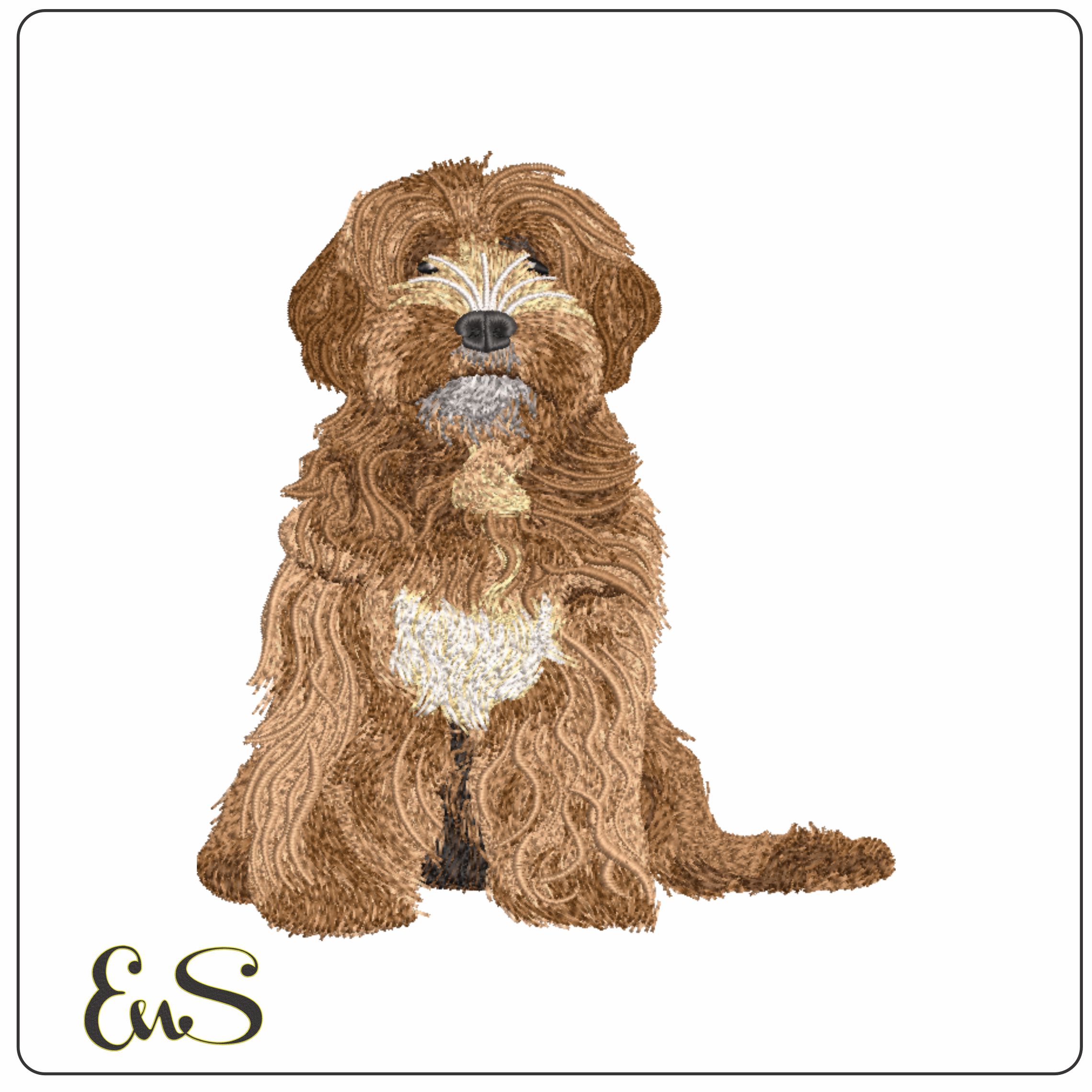 Labrapoodle- Elegant embroidery design file - instant download