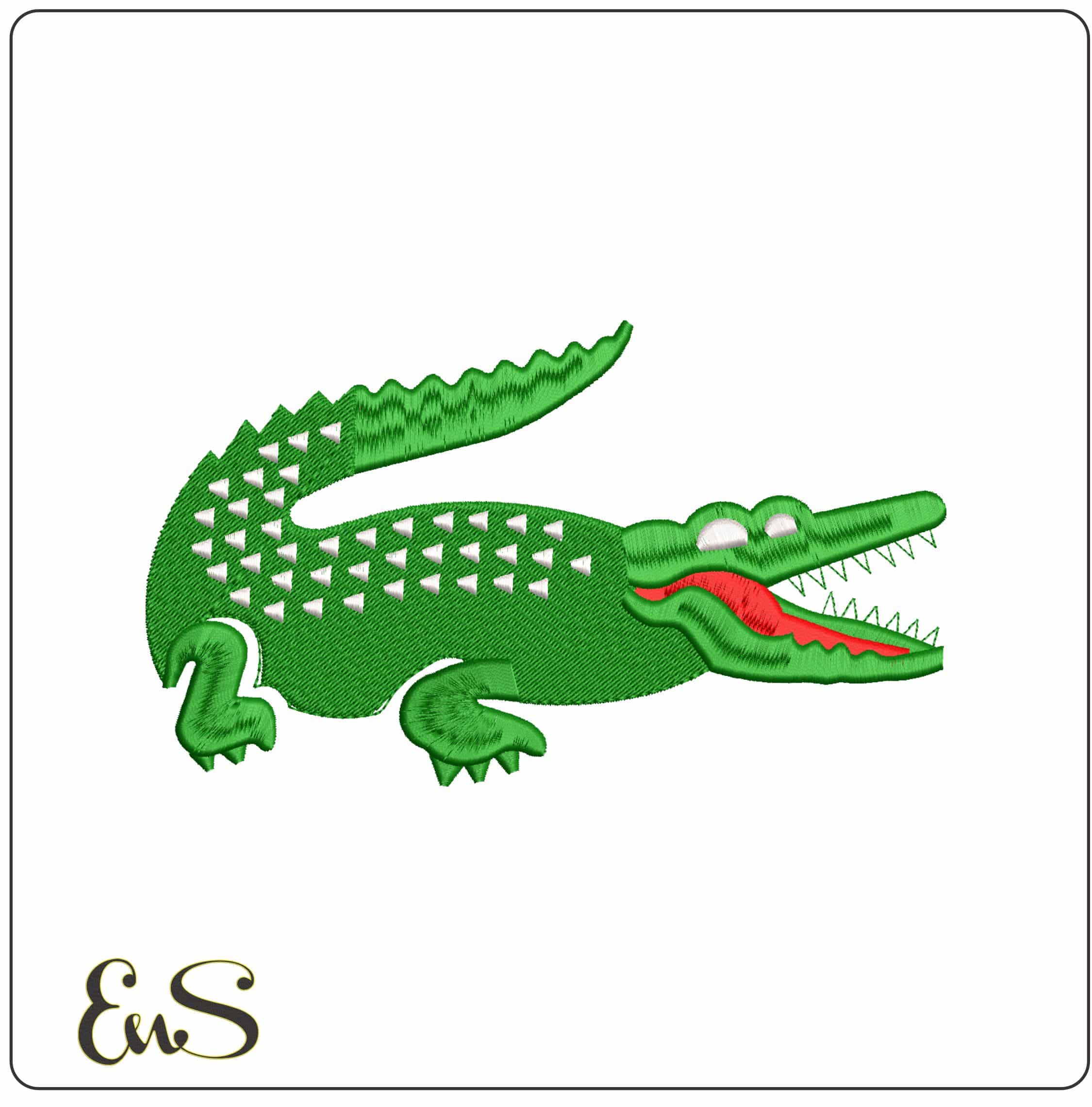 Lacoste Croc Style- Elegant embroidery design file - instant download