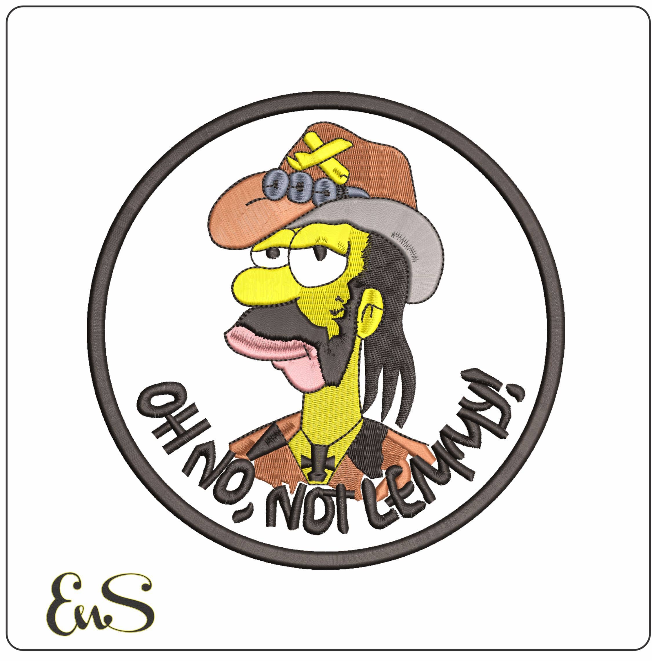 Lemmy Kilmister The Simpsons- Elegant embroidery design file - instant download