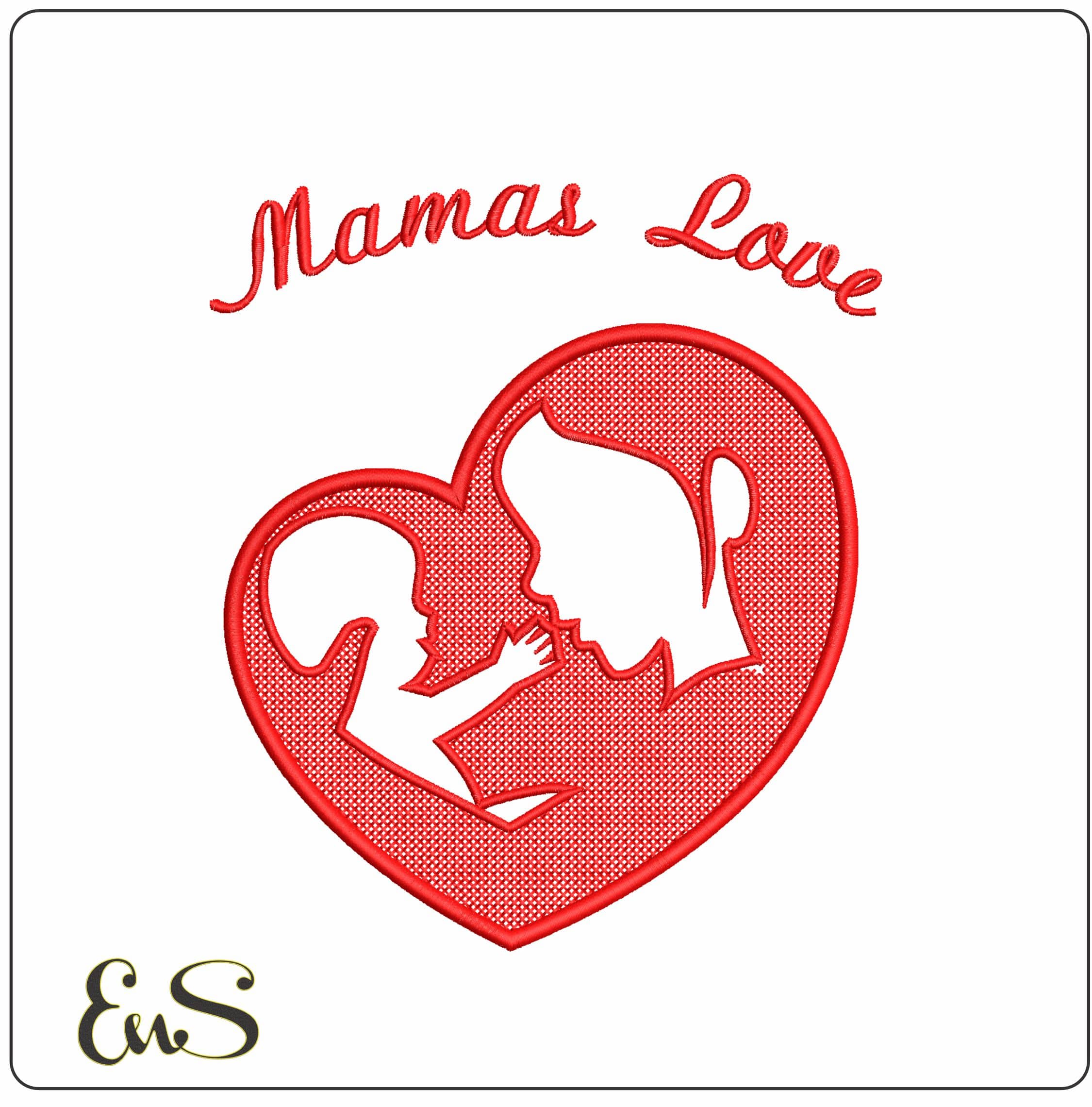 Mamas Love for Baby- Elegant embroidery design file - instant download