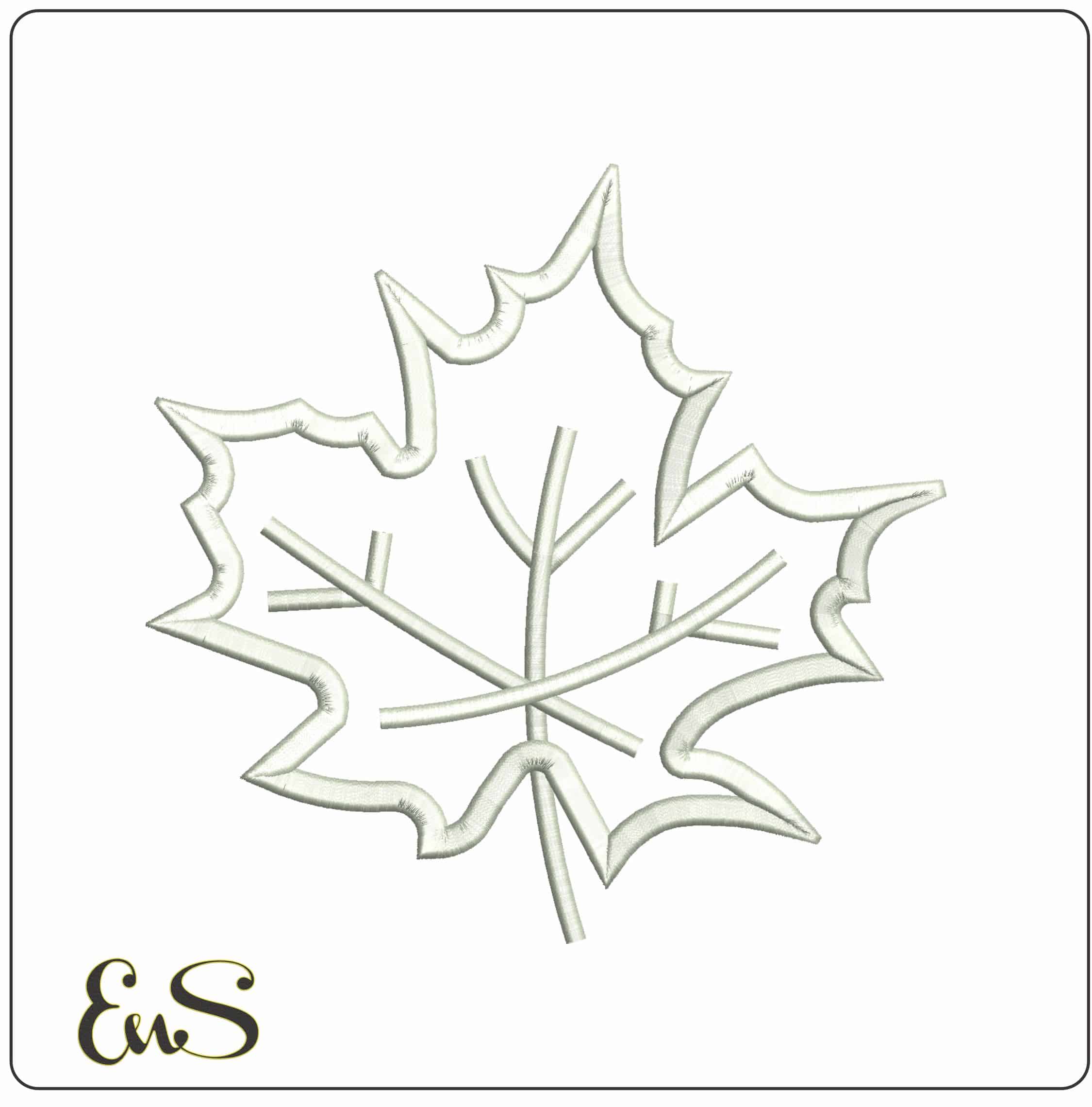 Maple Leaf Outline- Elegant embroidery design file - instant download