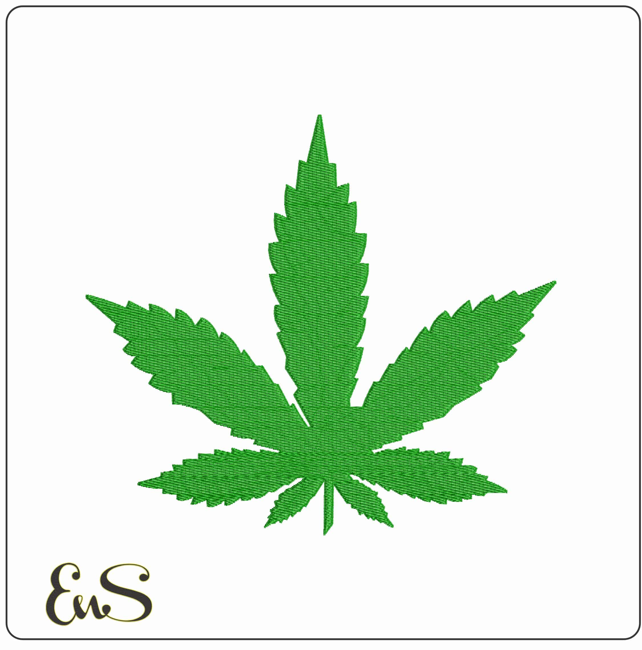 Marjuana Leaf- Elegant embroidery design file - instant download