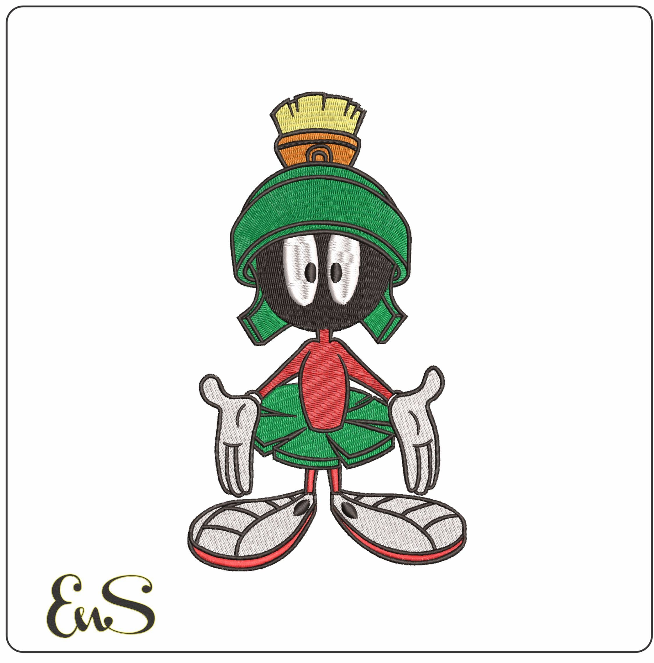 Marvin Martian Exclamation- Elegant embroidery design file - instant download