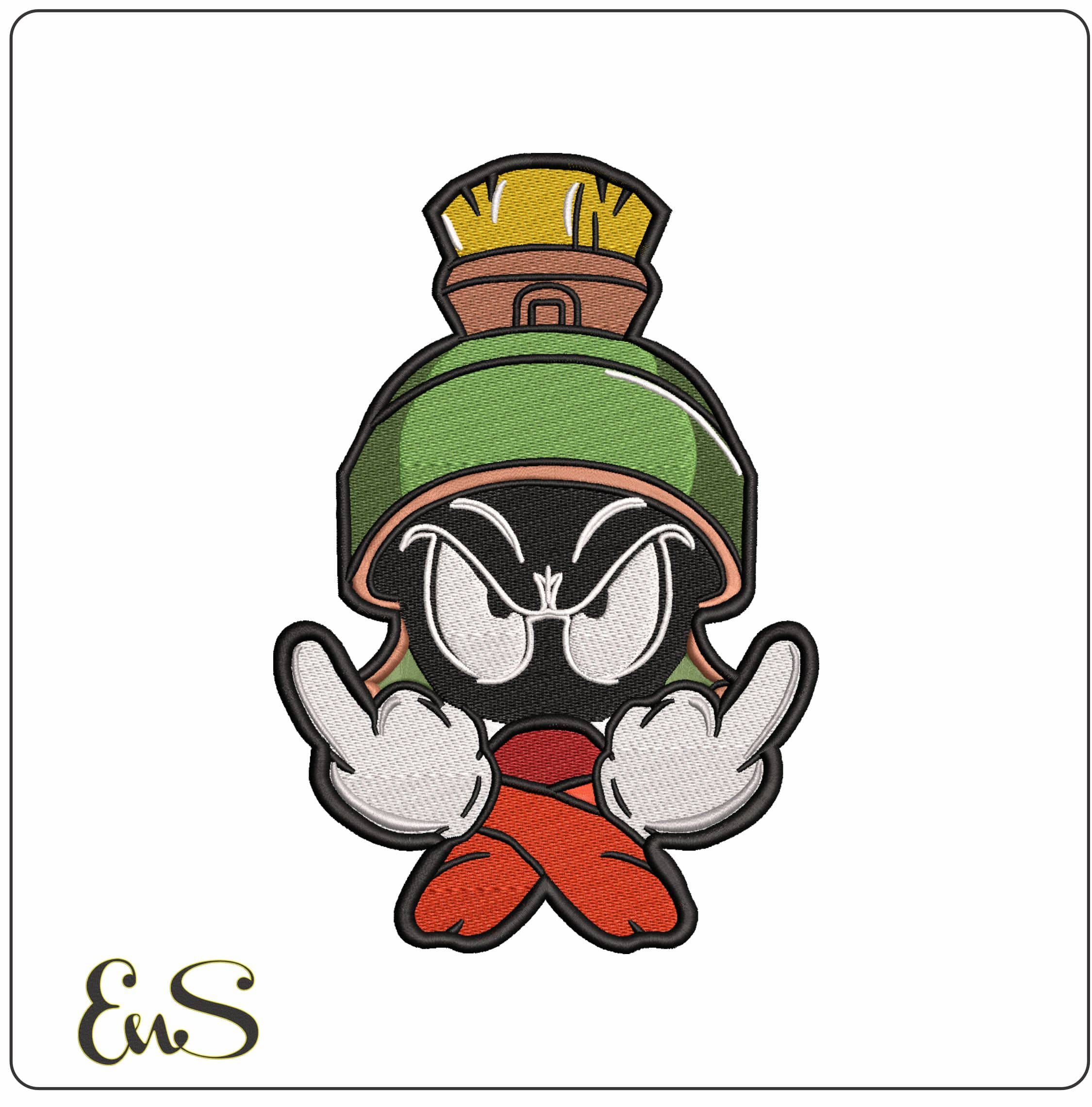 Marvin Martian Salute Looney Tunes- Elegant embroidery design file - instant download