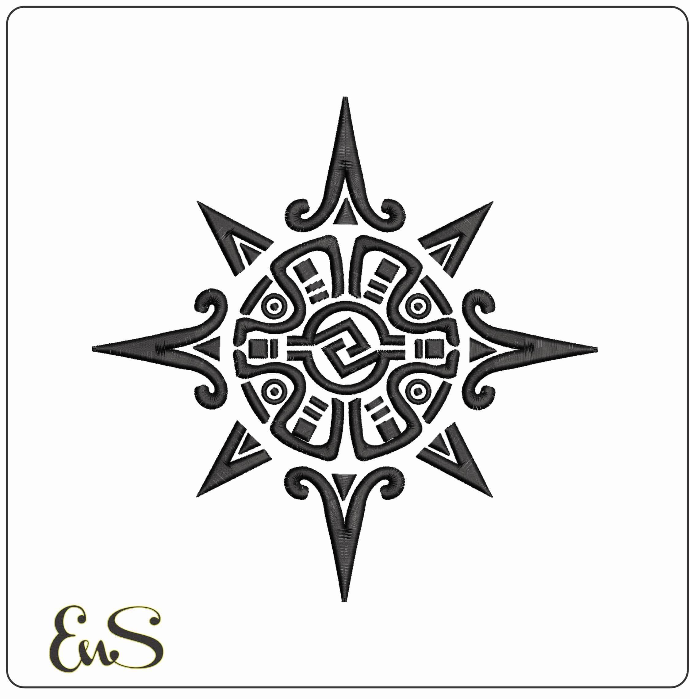 MAYAN STAR - Elegant embroidery design file - instant download