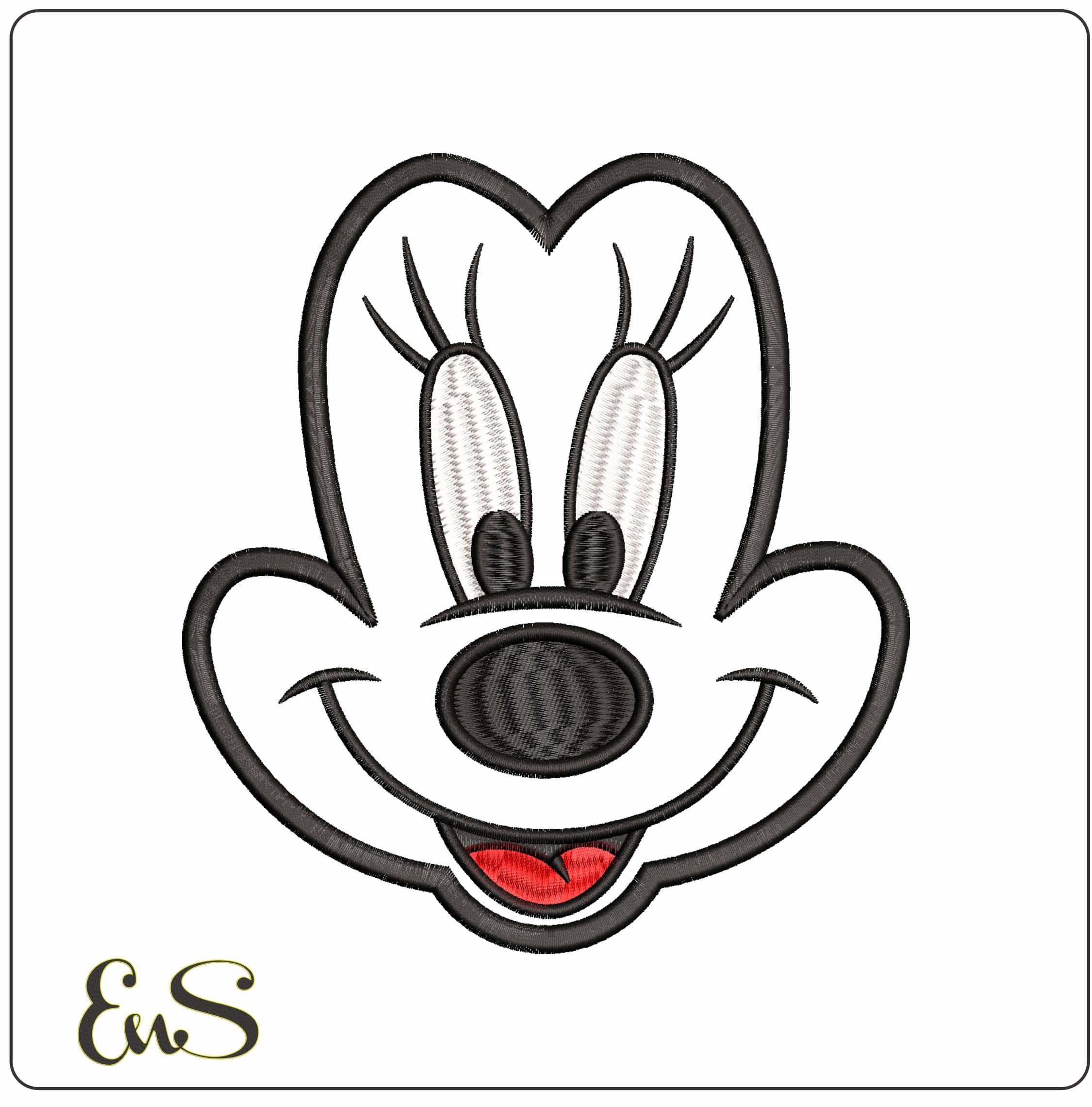 Minnie Mouse Eyes - Elegant embroidery design file - instant download