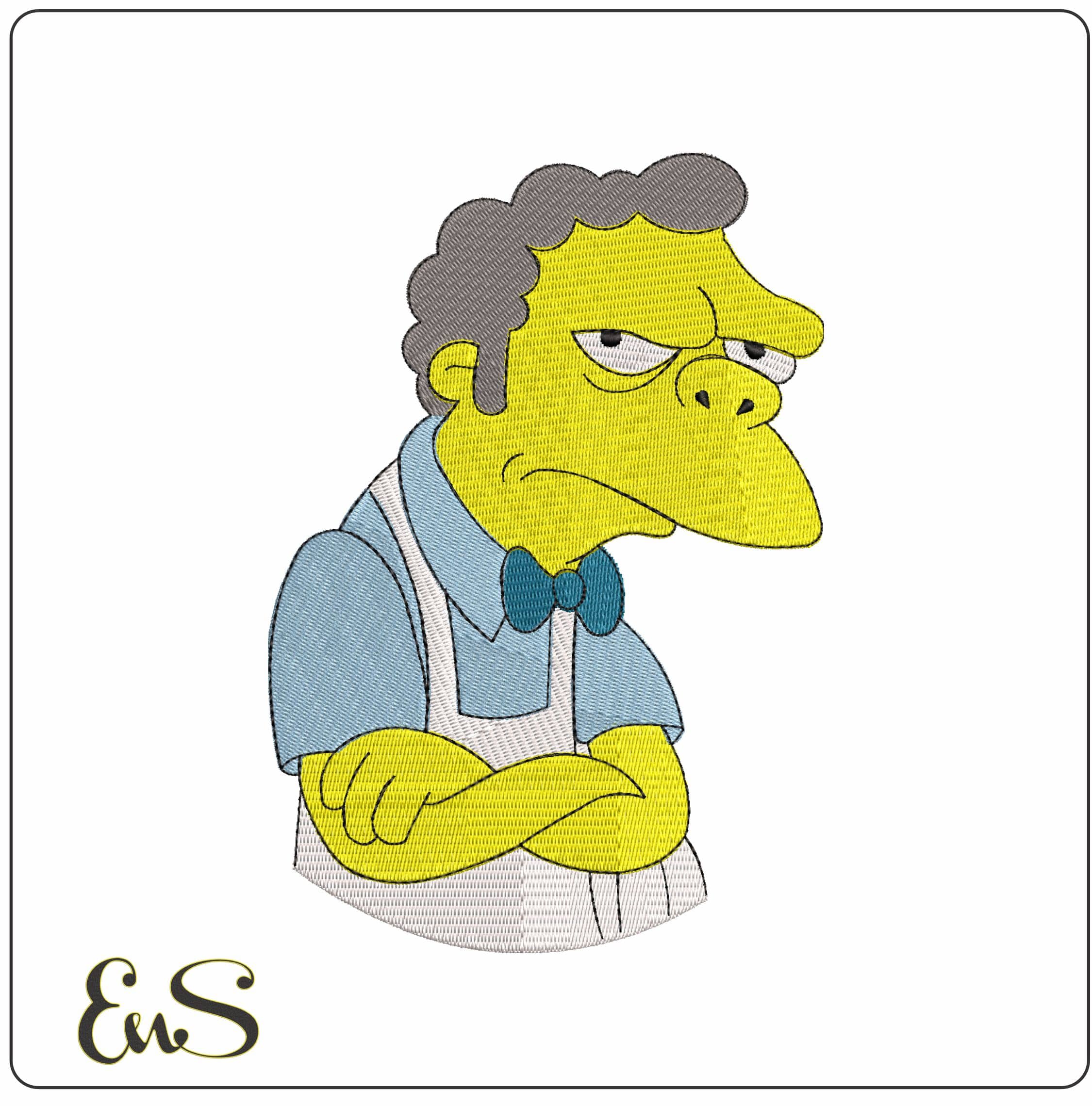 Moe Bar Owner The Simpsons- Elegant embroidery design file - instant download