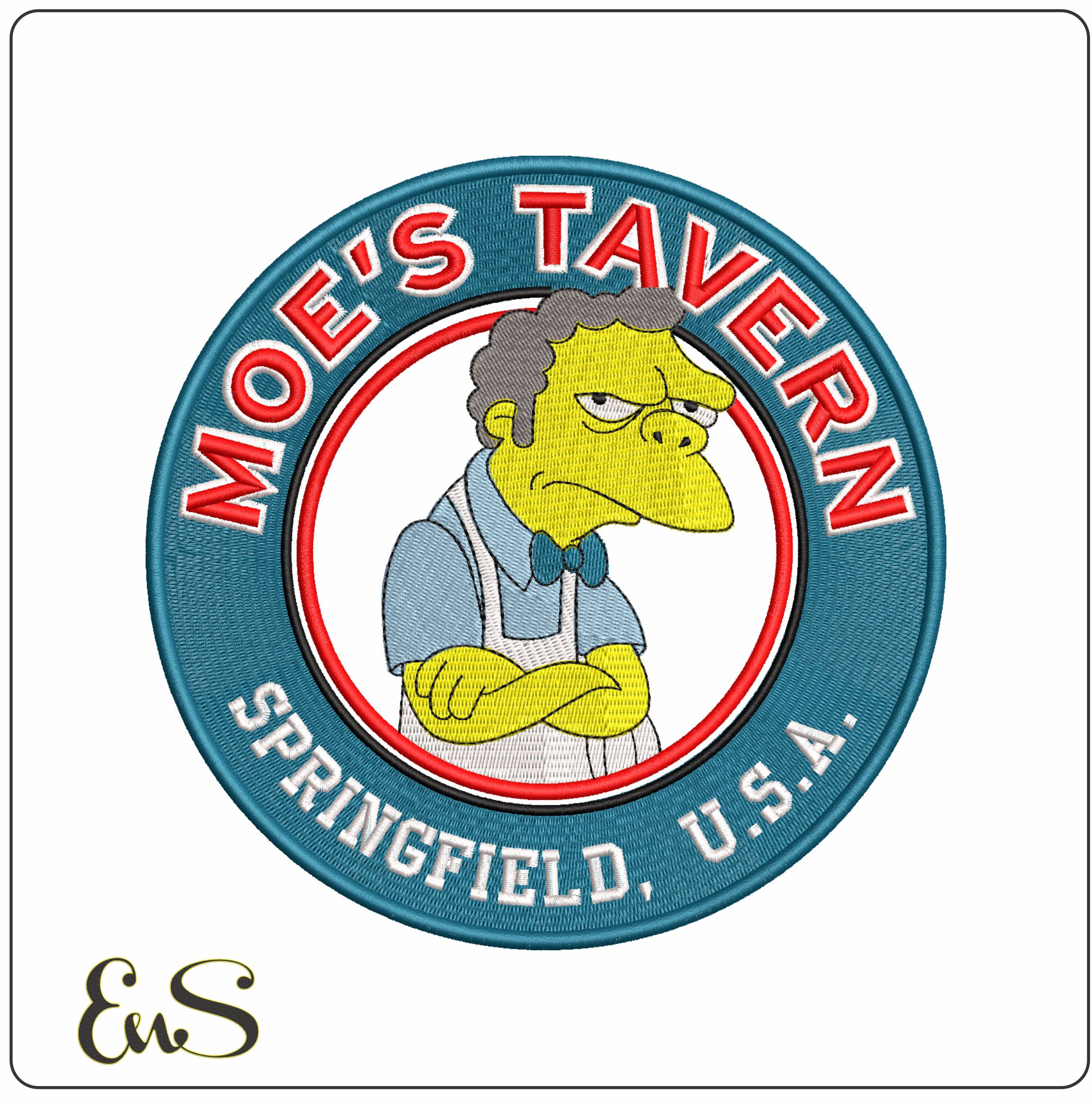 Moes Tavern The Simpsons - Elegant embroidery design file - instant download