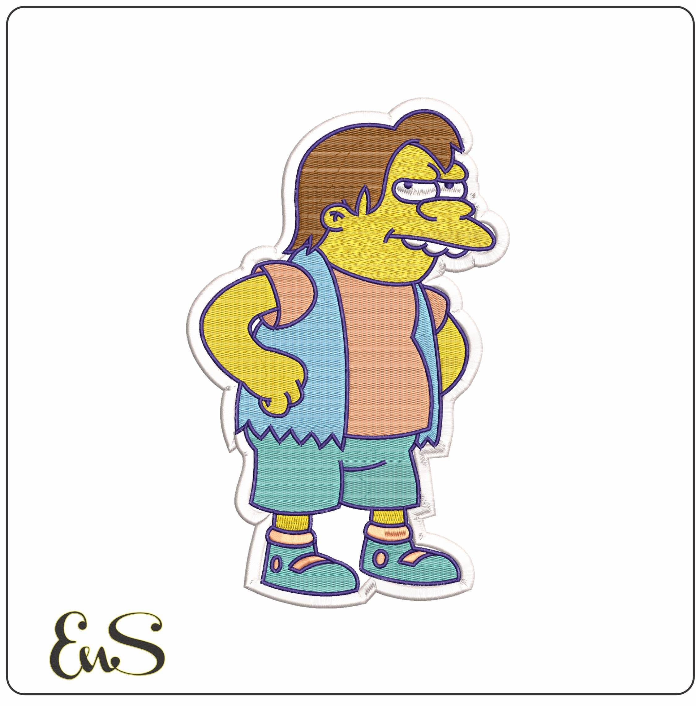Nelson Muntz The Simpsons- Elegant embroidery design file - instant download
