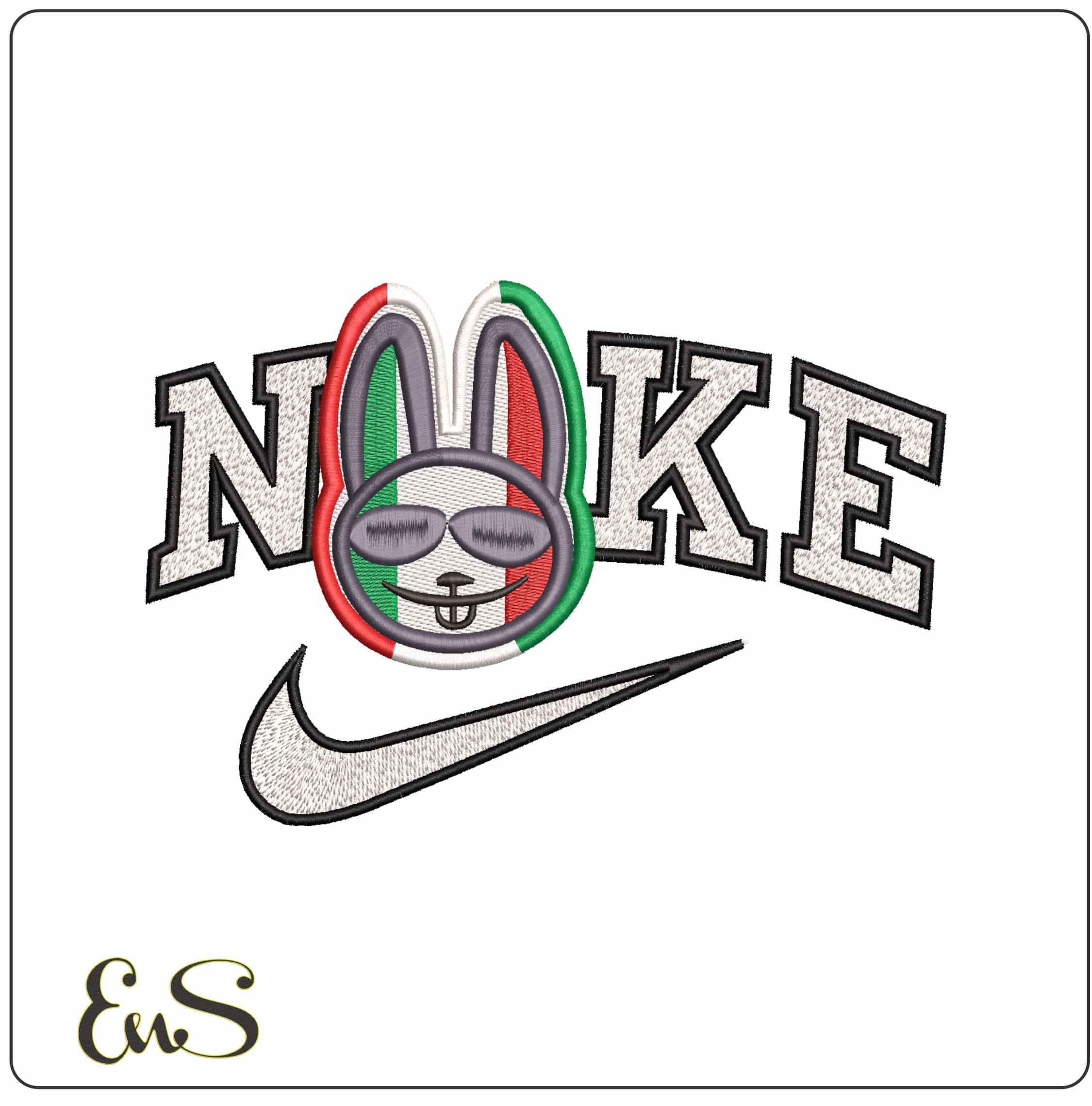 Nike Bad Bunny Mexican- Elegant embroidery design file - instant download