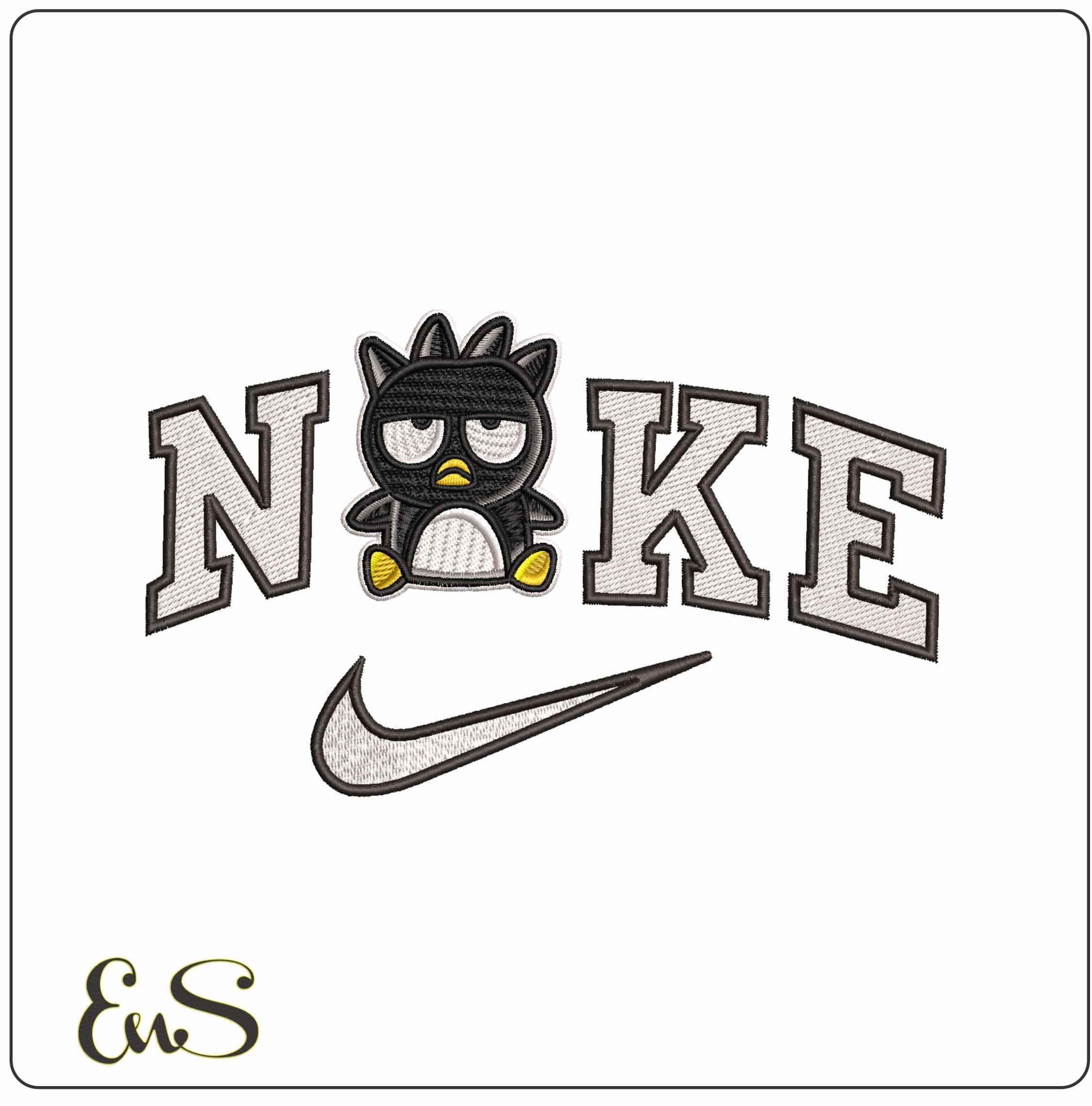 Nike Badtz Maru Hello Kitty - Elegant embroidery design file - instant download