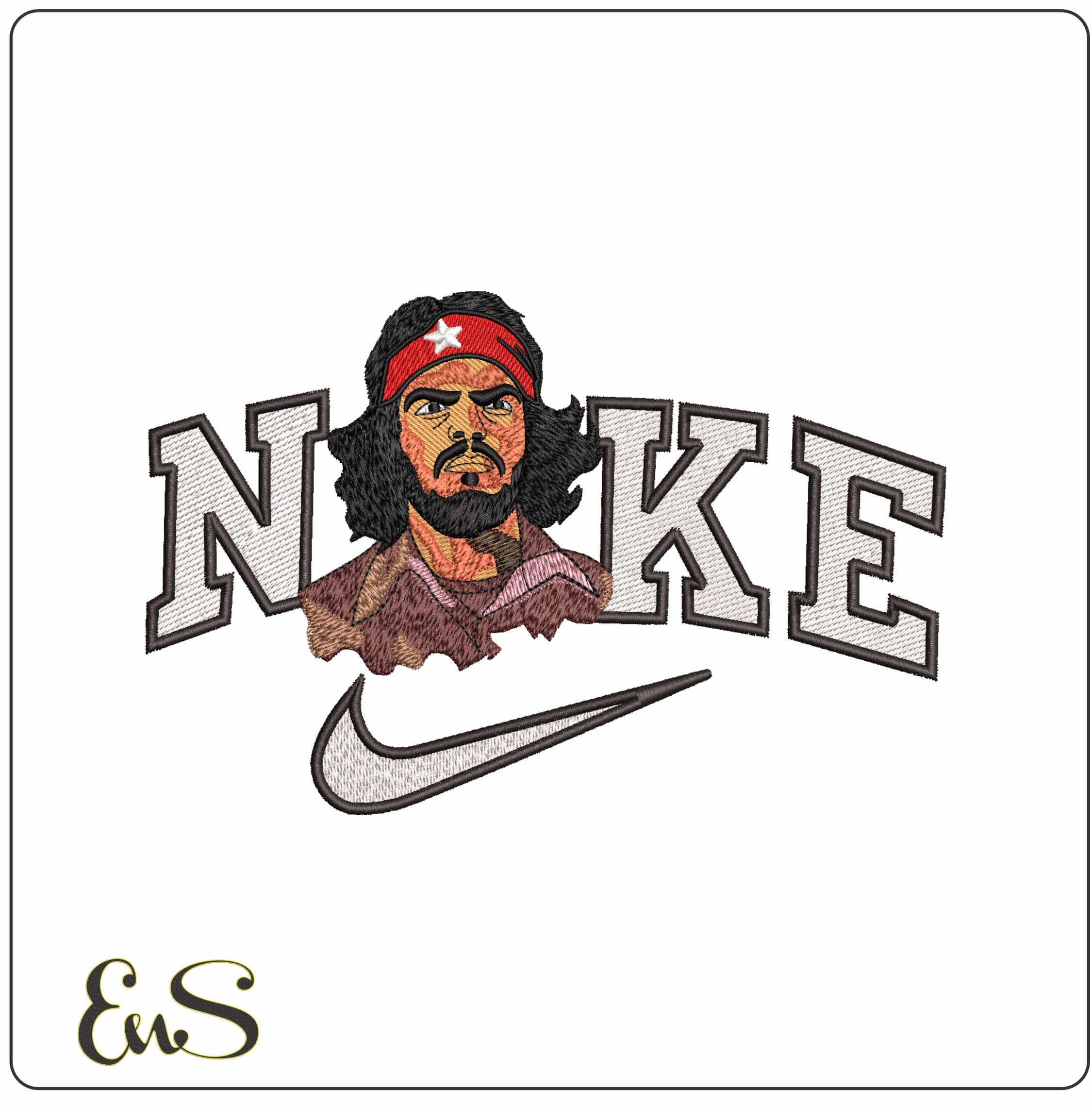 Nike Cha Gavara with Bandana - Elegant embroidery design file - instant download