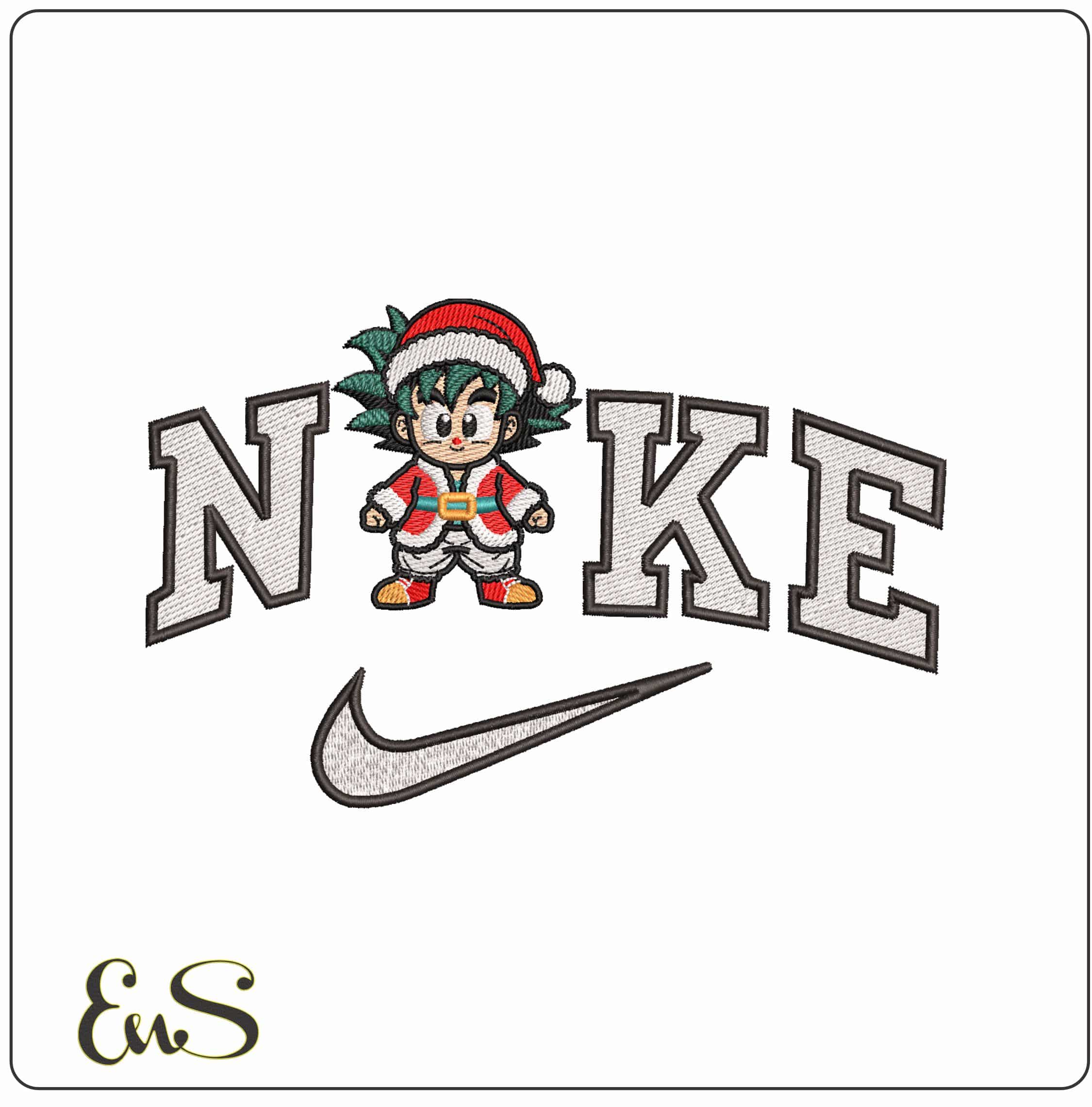 Nike Guko as Santa Dragon Ball Anime- Elegant embroidery design file - instant download