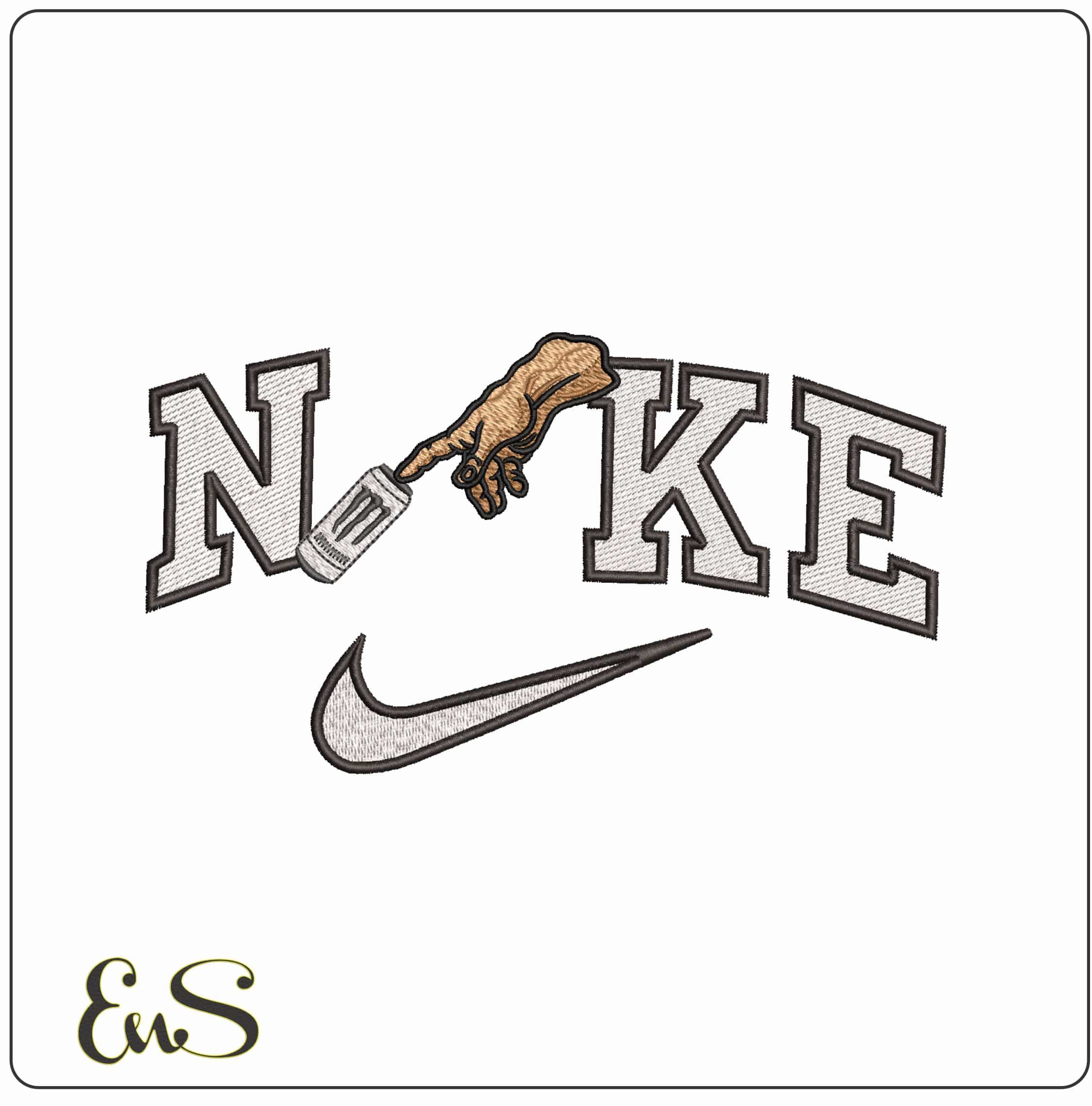 Nike Hand of God Monster Drink- Elegant embroidery design file - instant download