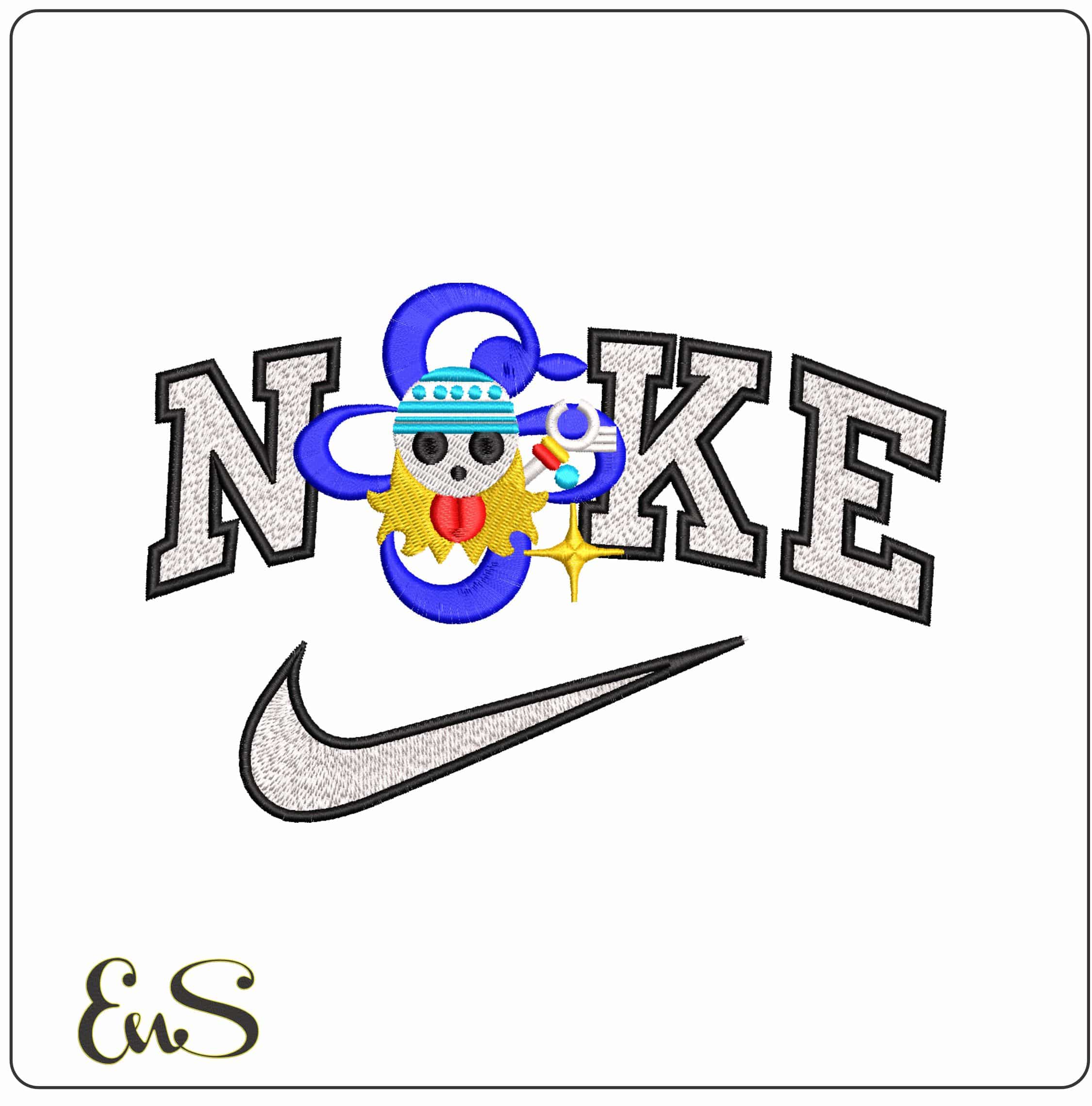 Nike One Piece Nami Tee- Elegant embroidery design file - instant download