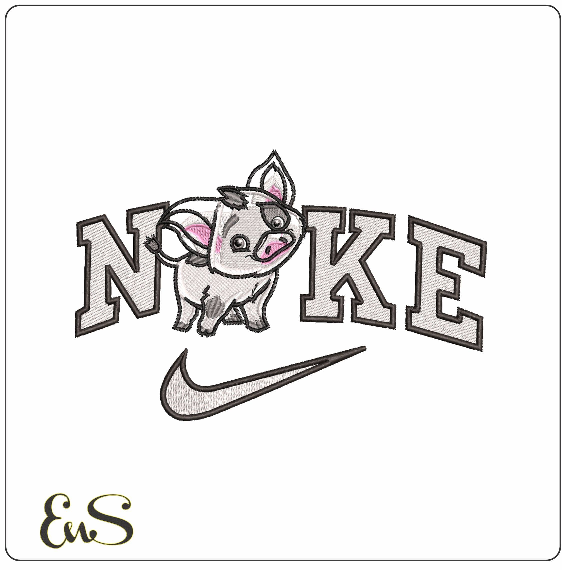 Nike Pau Pig Moana Disney- Elegant embroidery design file - instant download