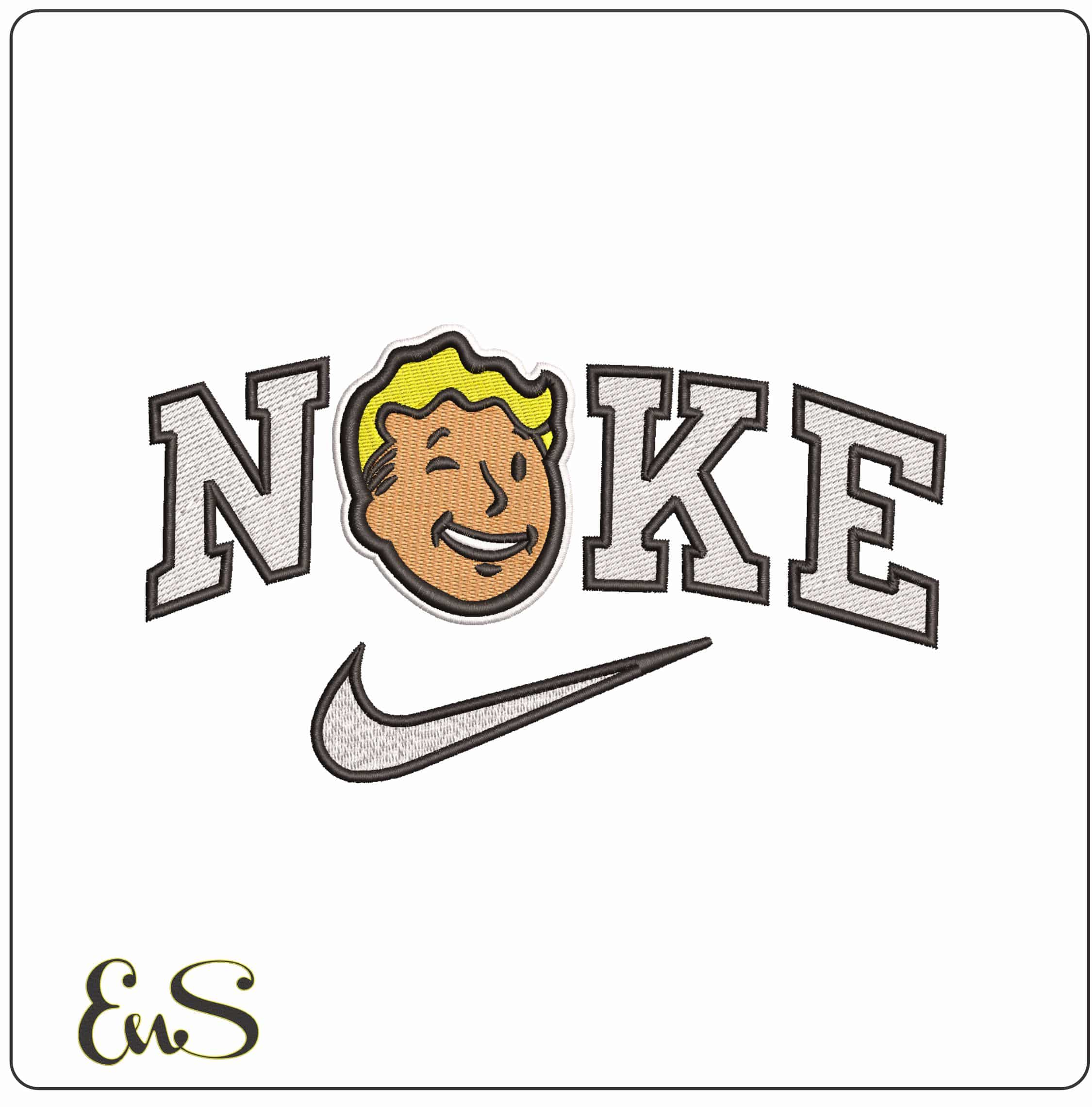 Nike Vault Boy Fall out - Elegant embroidery design file - instant download