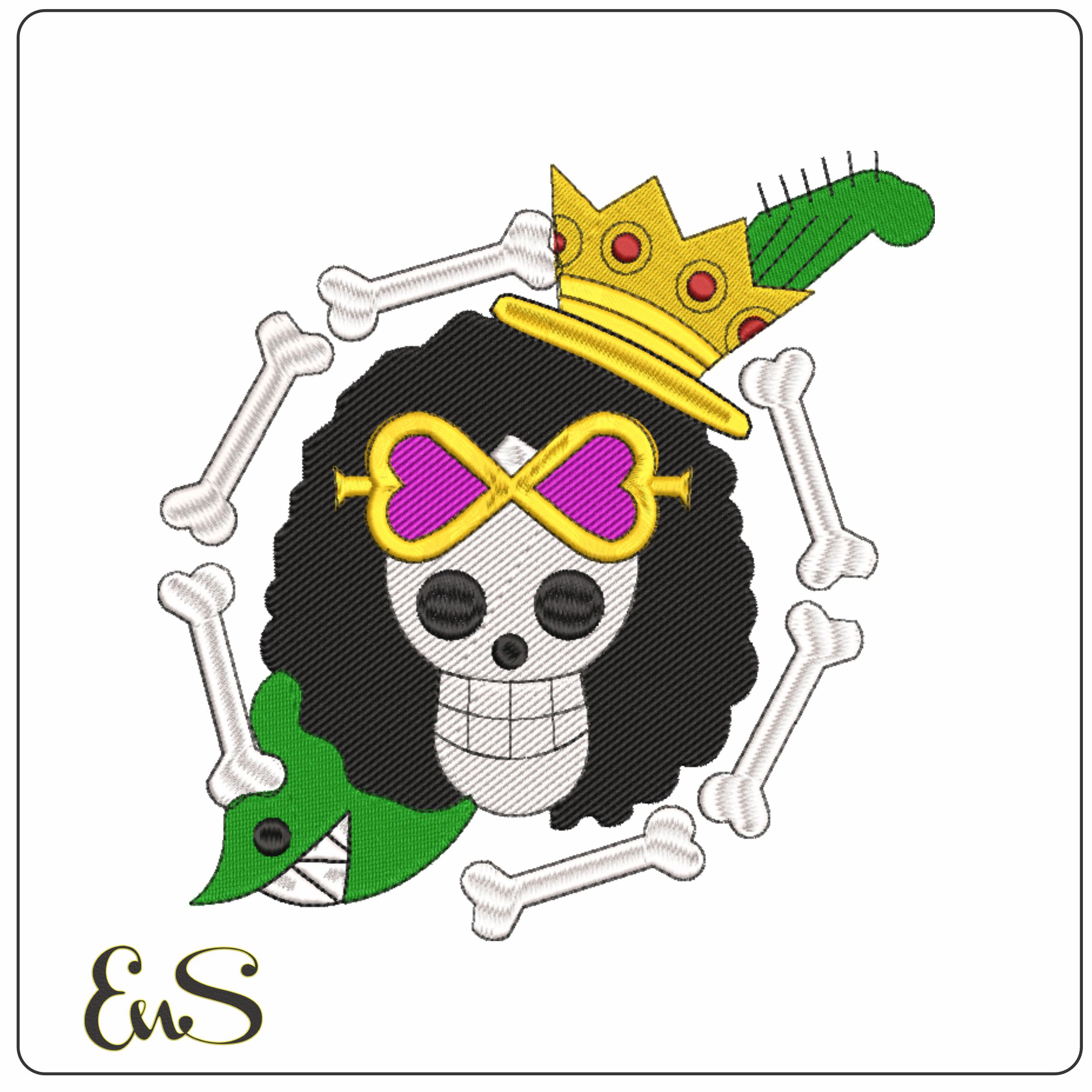 One Piece Day of the Dead- Elegant embroidery design file - instant download