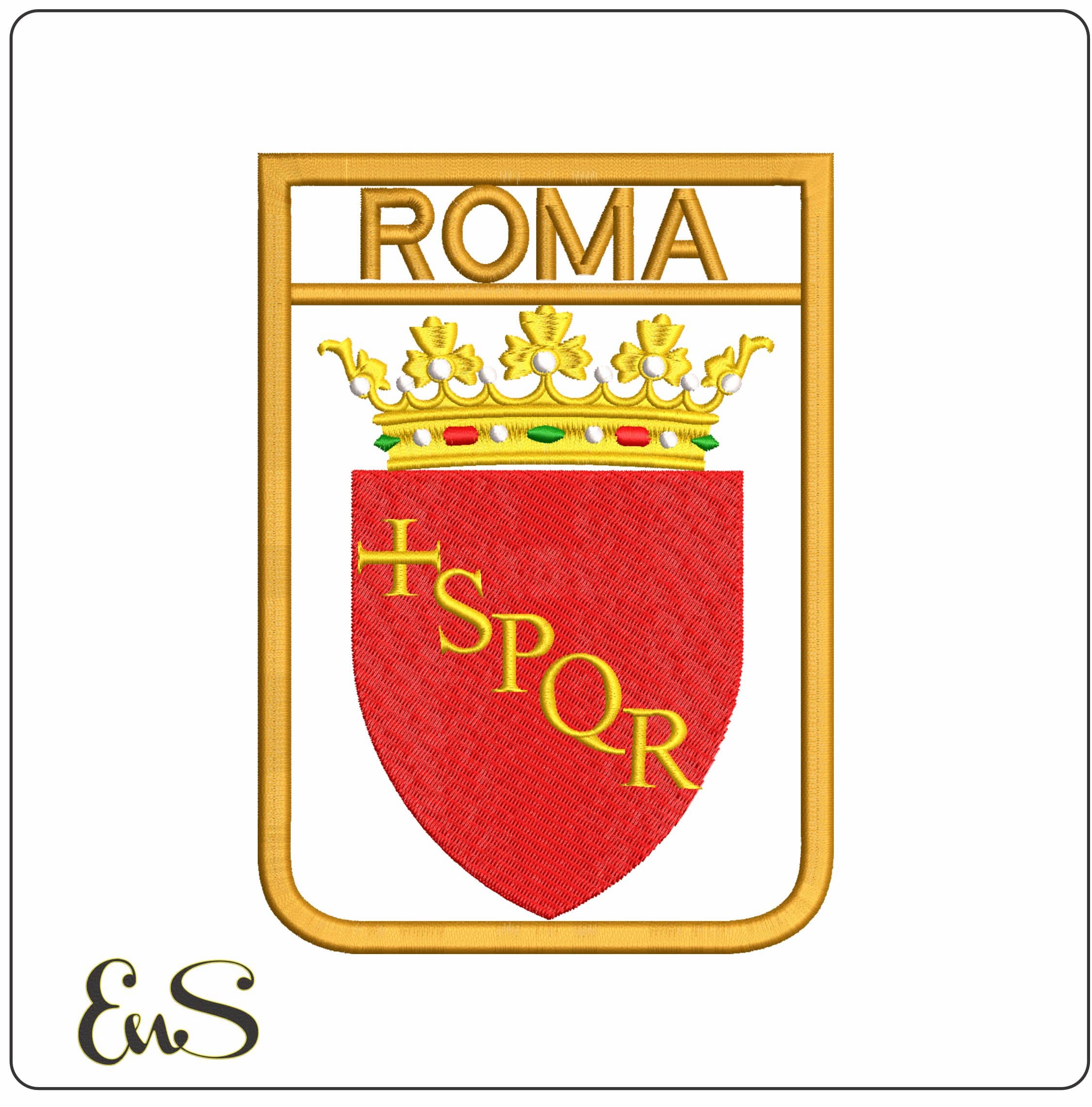 Roma Coat of Arms- Elegant embroidery design file - instant download