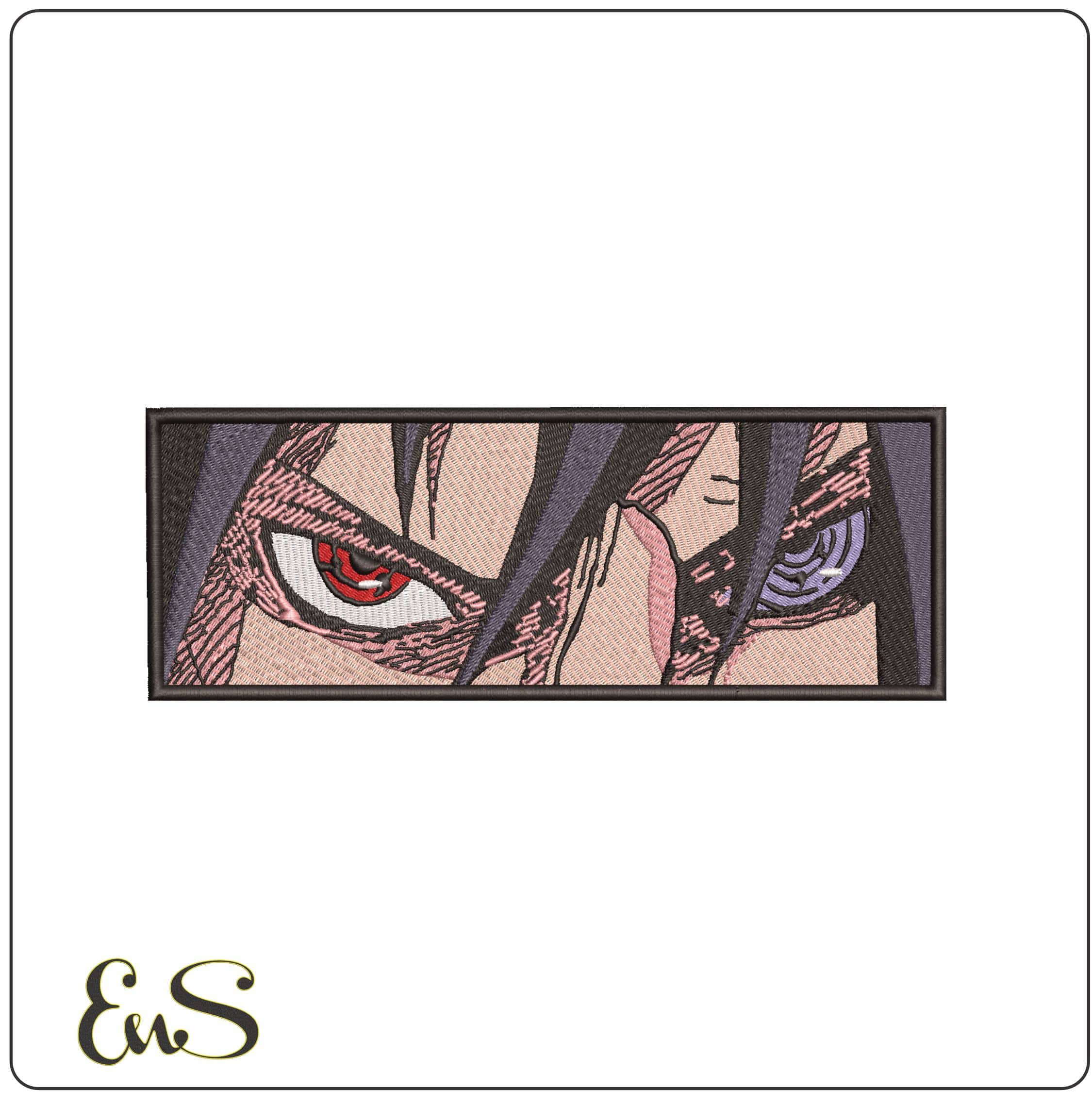Sasuke Uchiha Intense Sharingan Eyes Naruto Anime- Elegant embroidery design file - instant download