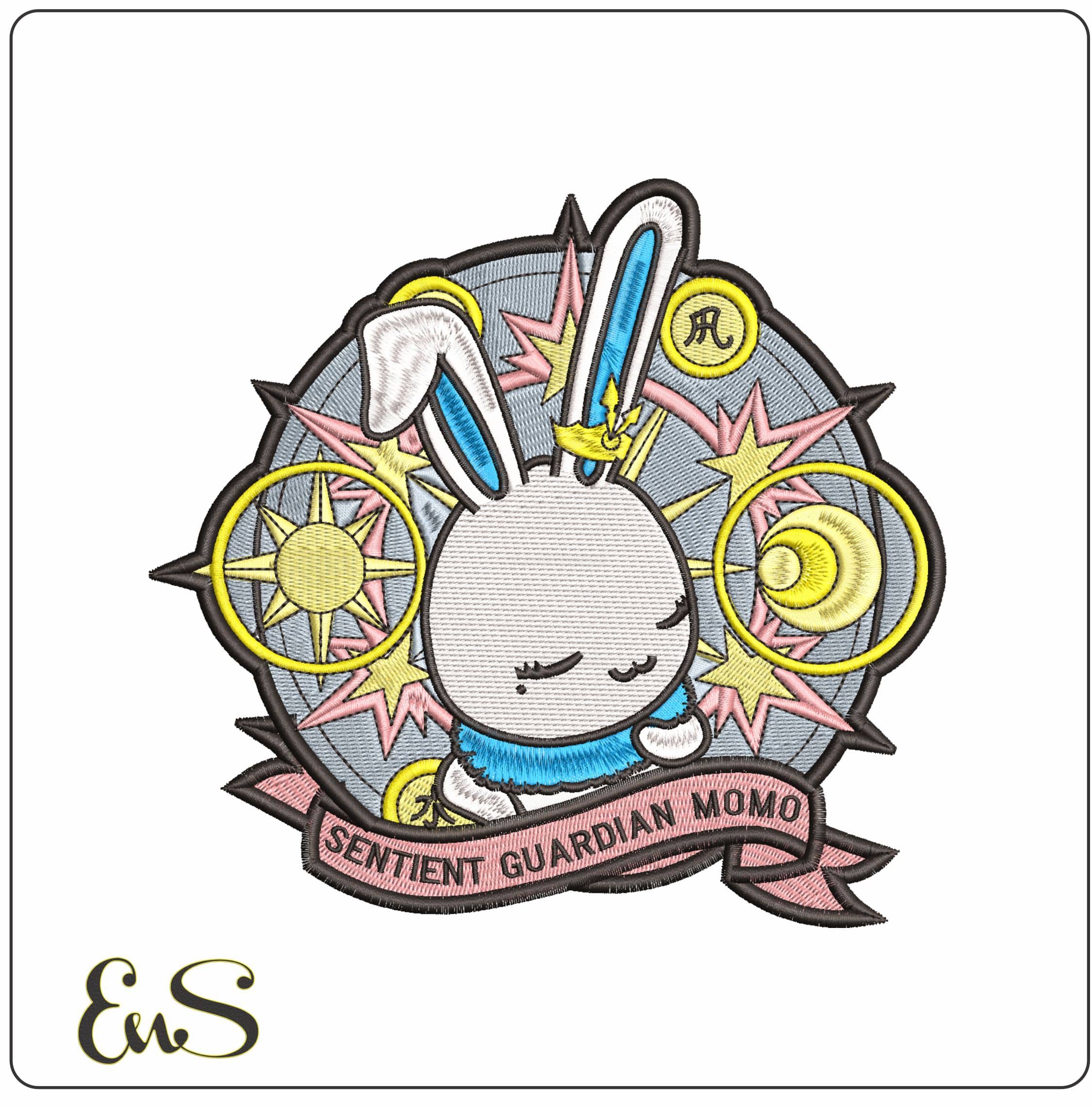 Sentient Guardian Momo Cardcator Sukura Anime- Elegant embroidery design file - instant download