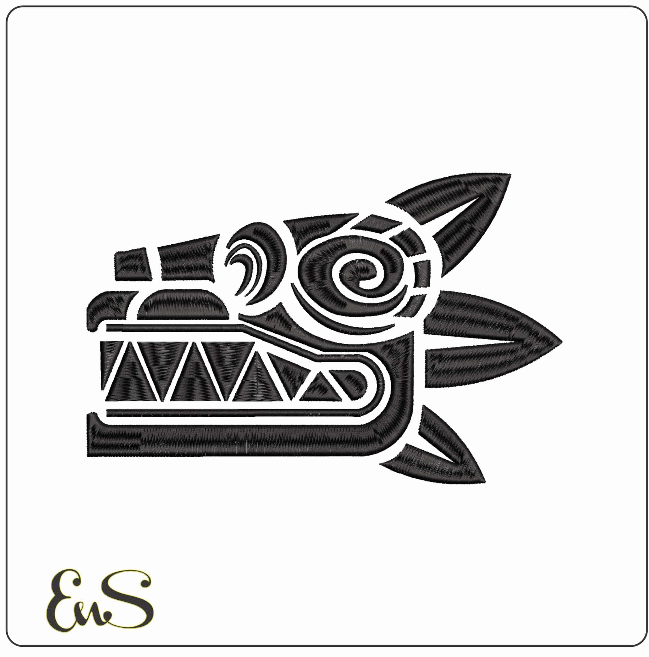 serpiente emplumada- Elegant embroidery design file - instant download