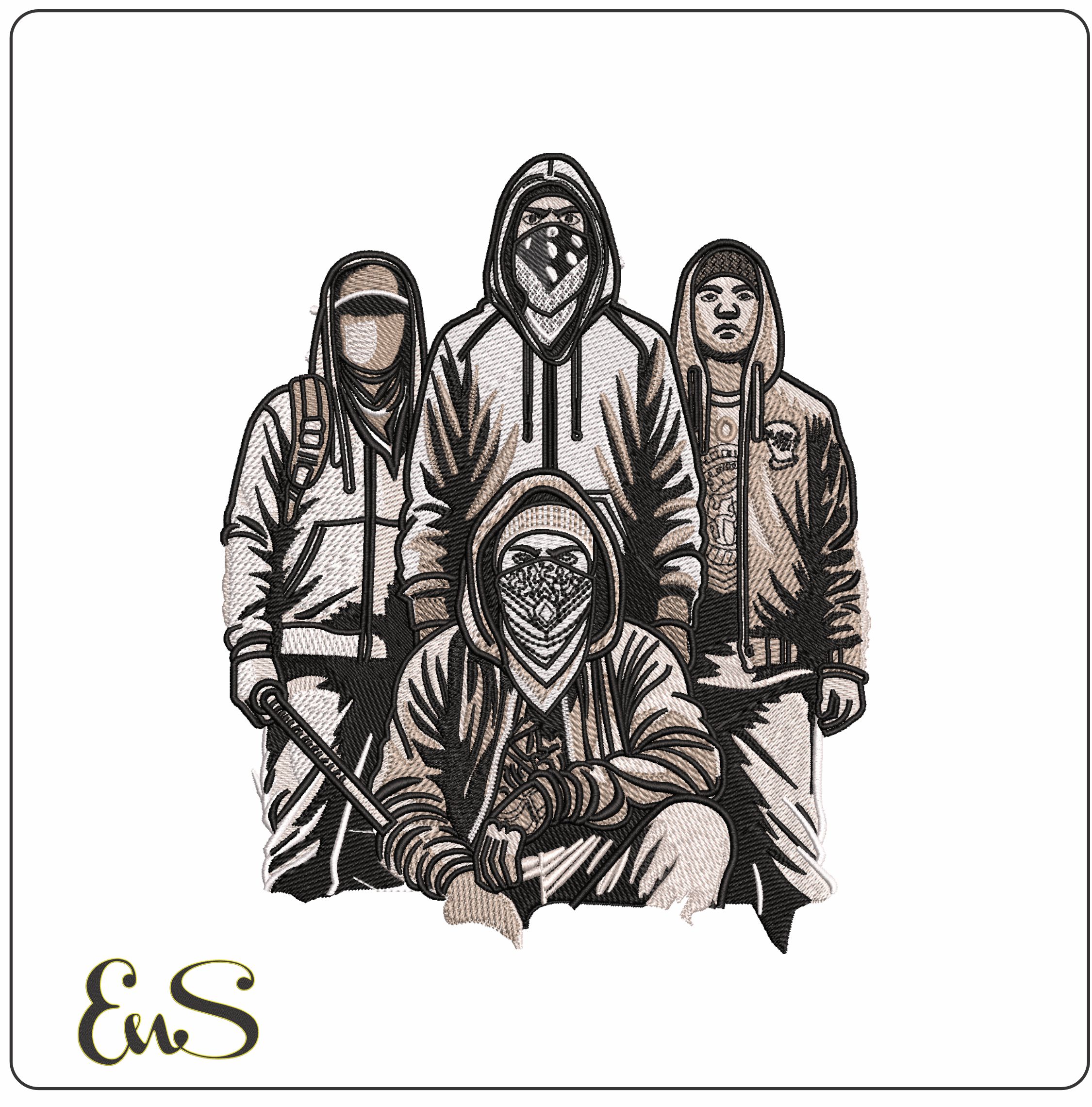 Small Street Gang - Elegant embroidery design file - instant download