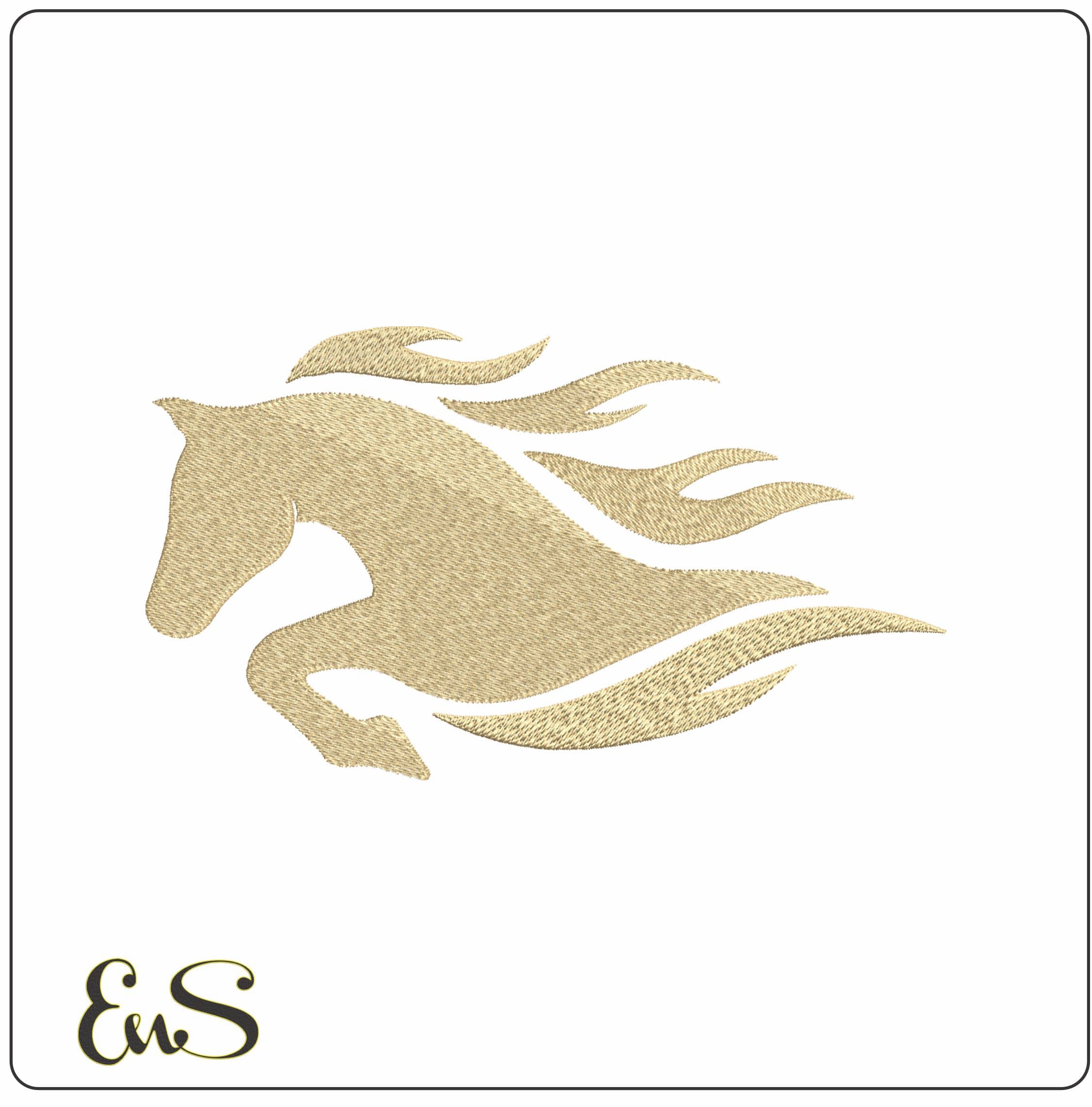 Speeding Horse - Elegant embroidery design file - instant download