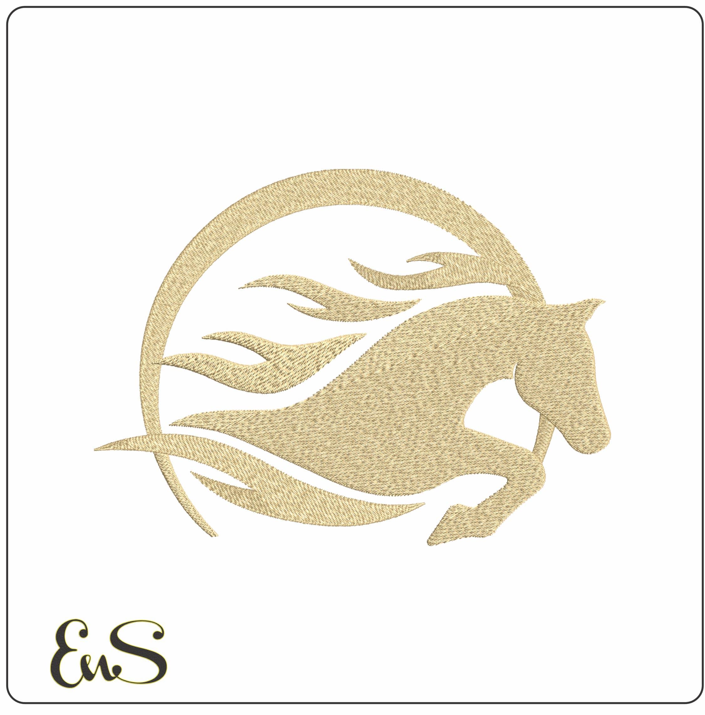 Speeding Horse Outline - Elegant embroidery design file - instant download