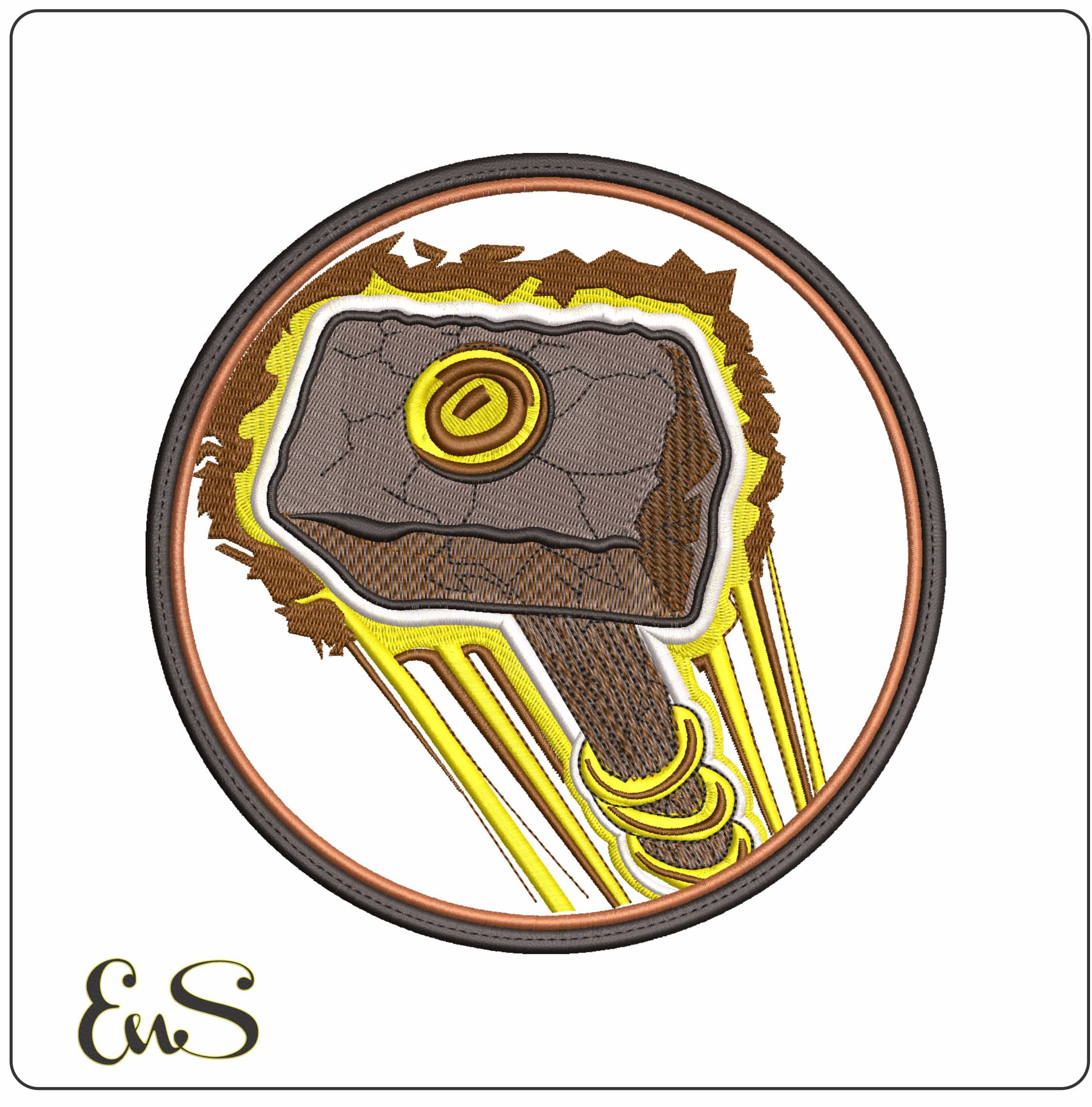 Thor Hammer Marvel Comics - Elegant embroidery design file - instant download