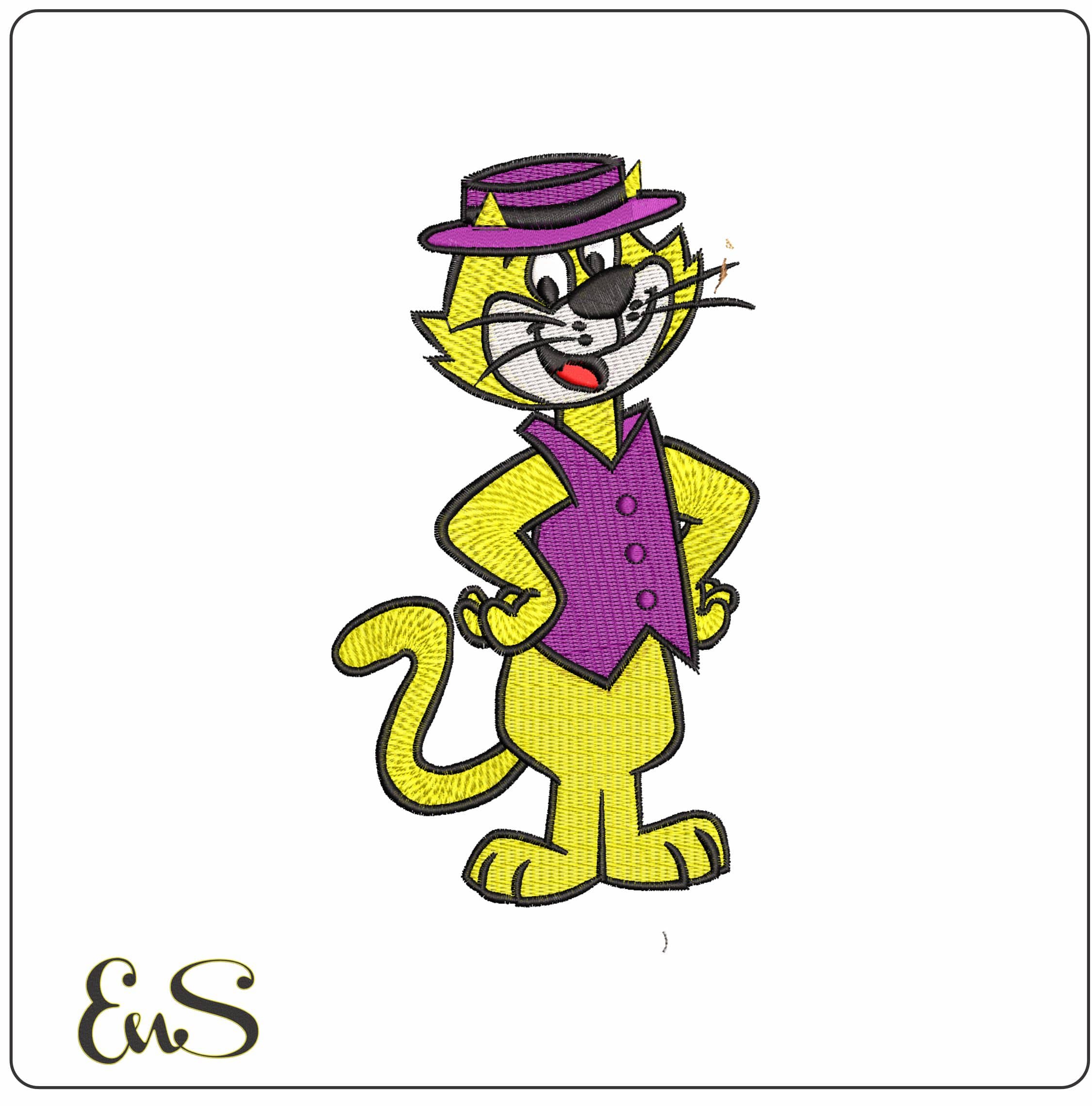 Top Cat- Elegant embroidery design file - instant download