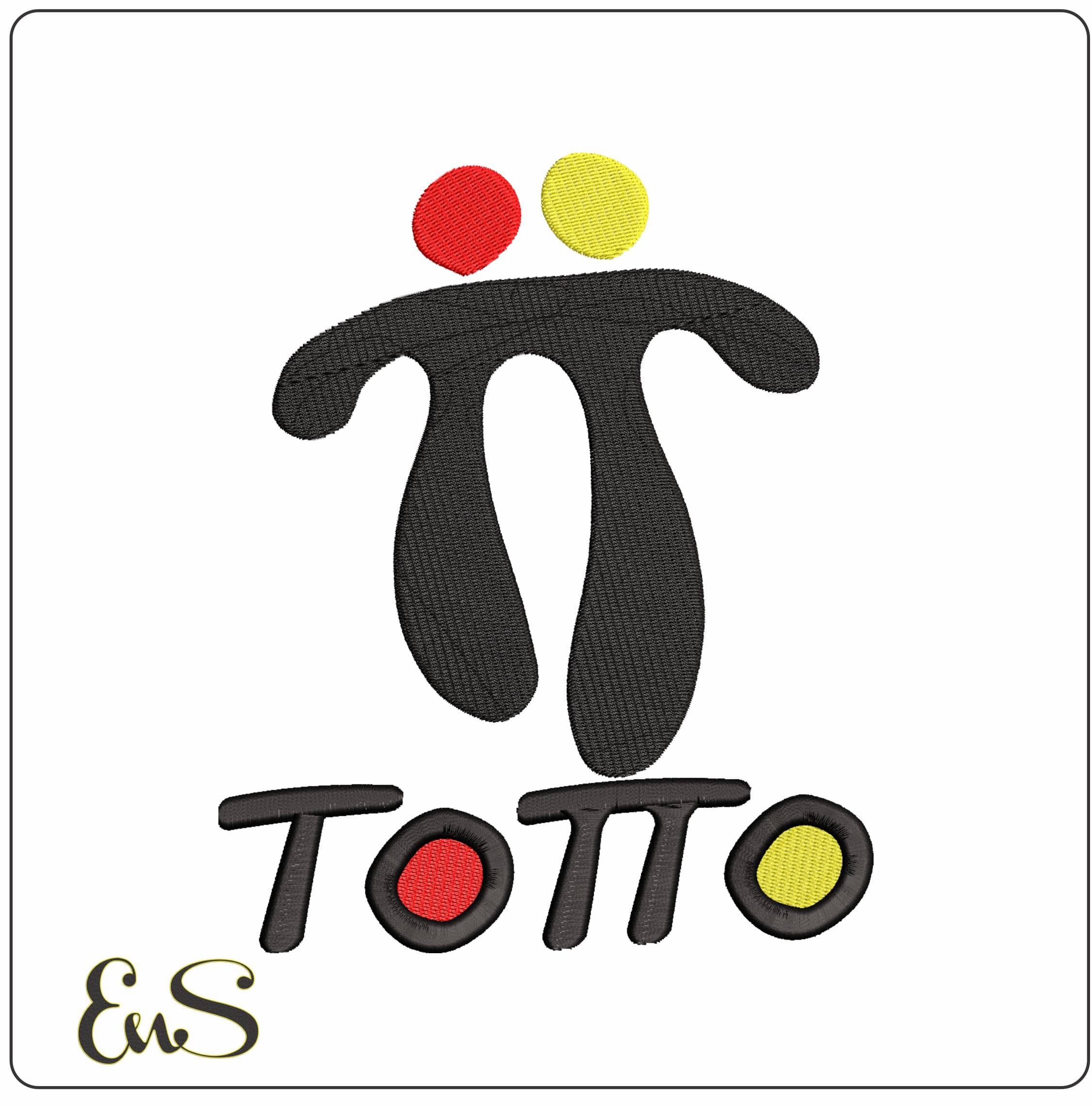 ToTo Logo- Elegant embroidery design file - instant download