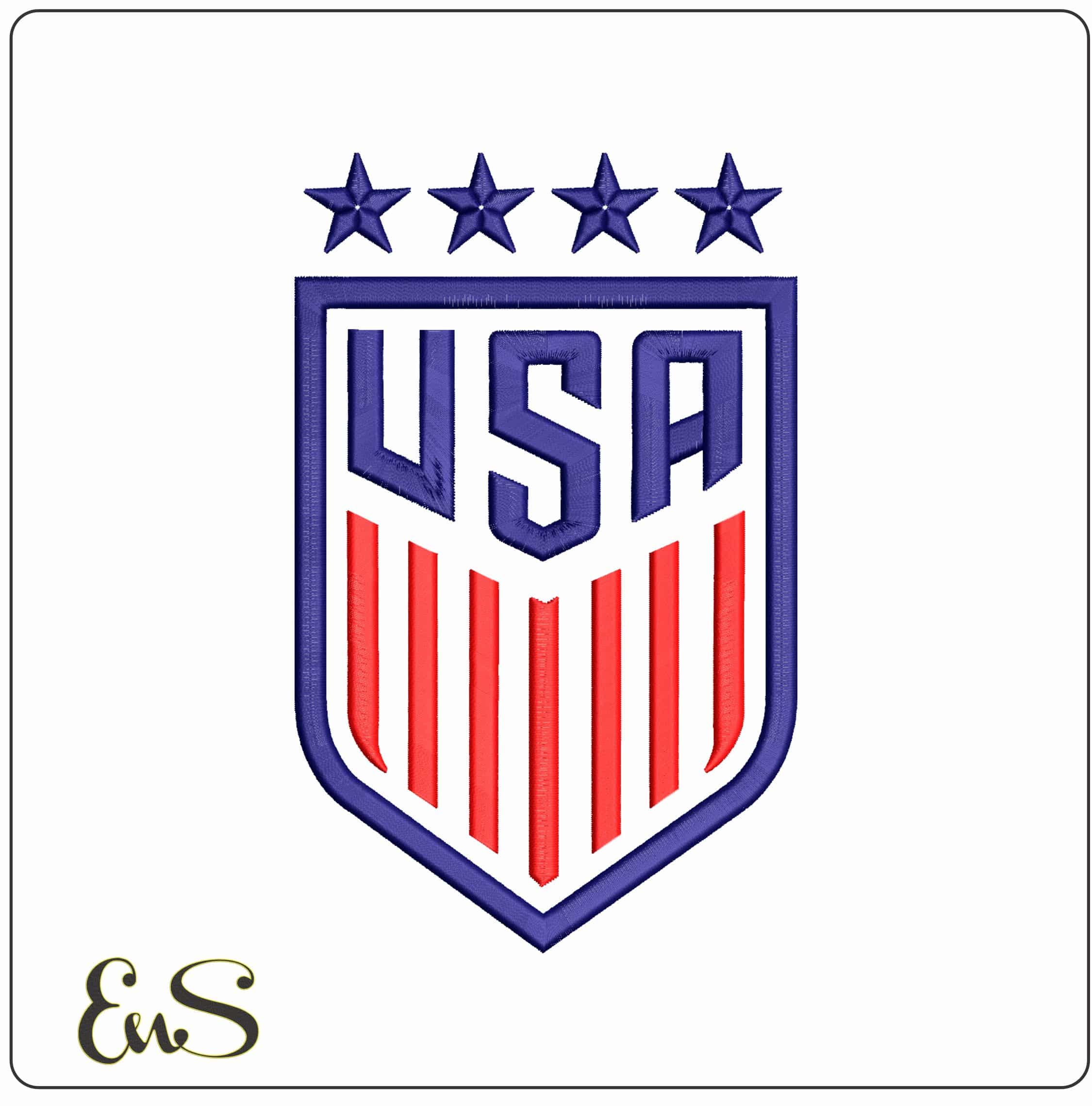 USA 4 Stars- Elegant embroidery design file - instant download
