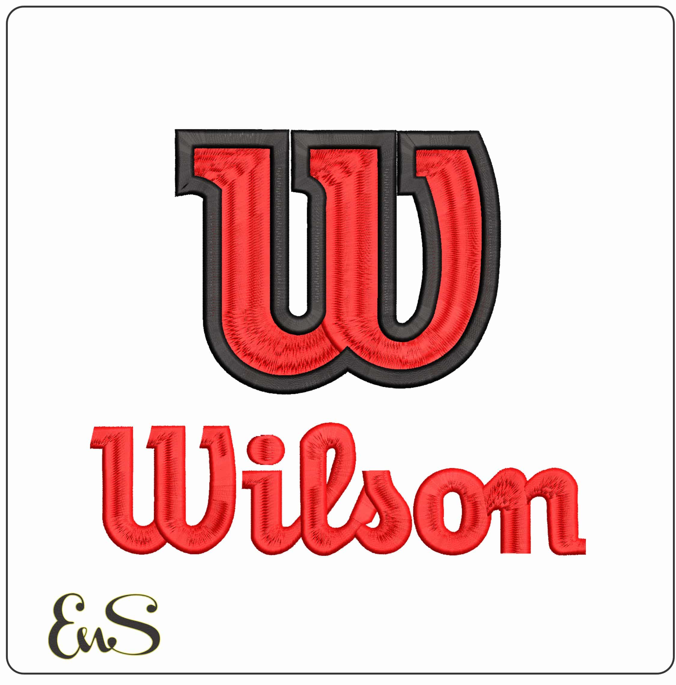 Wilson Logo- Elegant embroidery design file - instant download